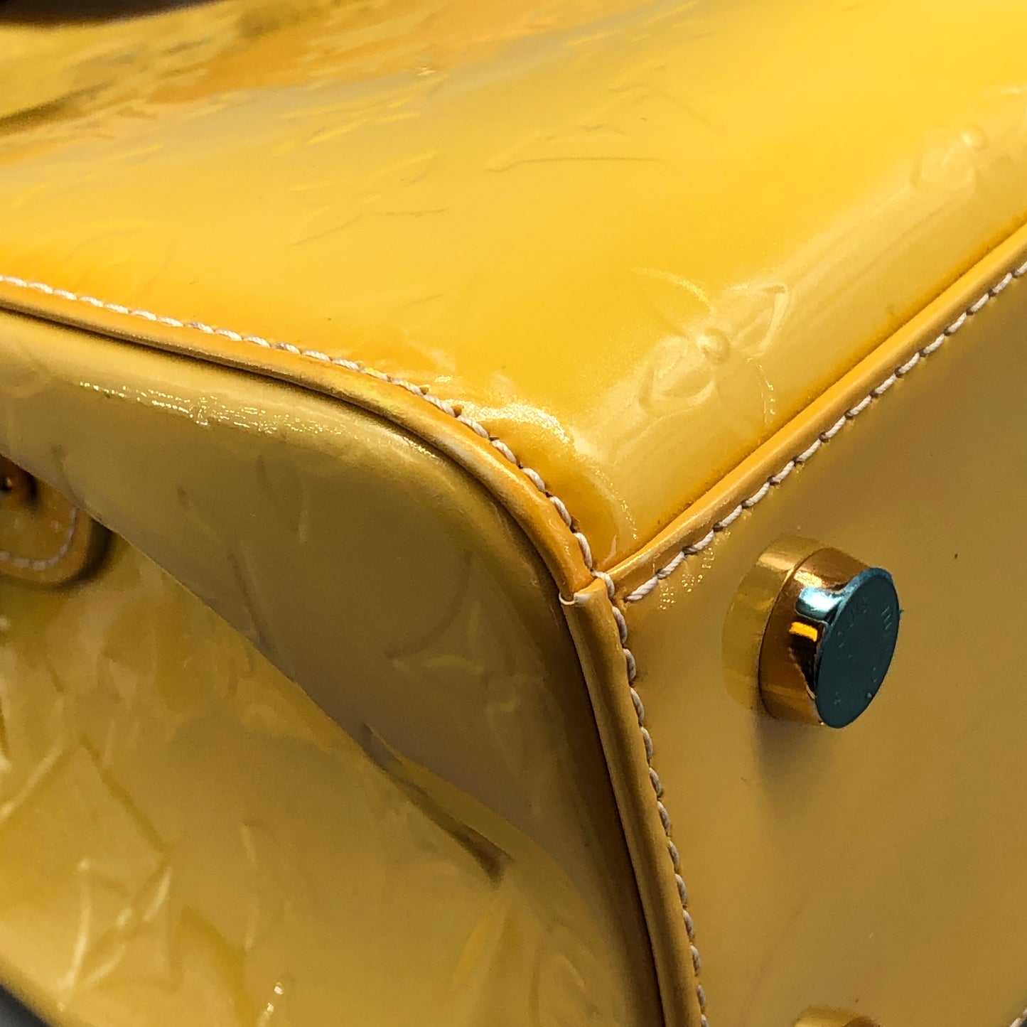 Louis Vuitton Monogram Vernis Brea Patent Leather Yellow Bag