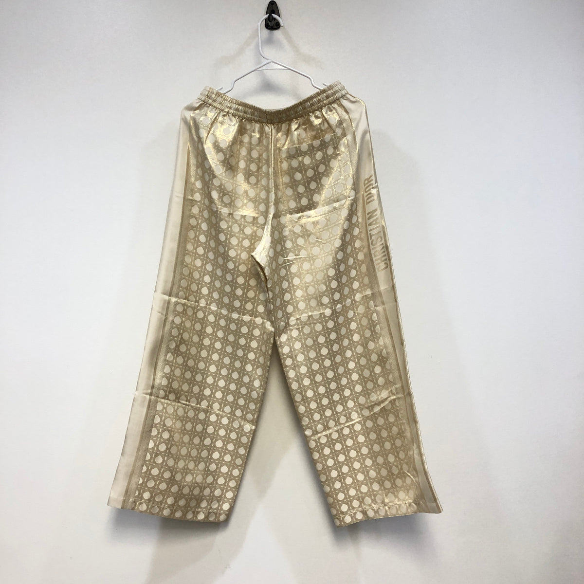Christian Dior Gold & Beige Two Piece Shirt Wide Leg Pant Set