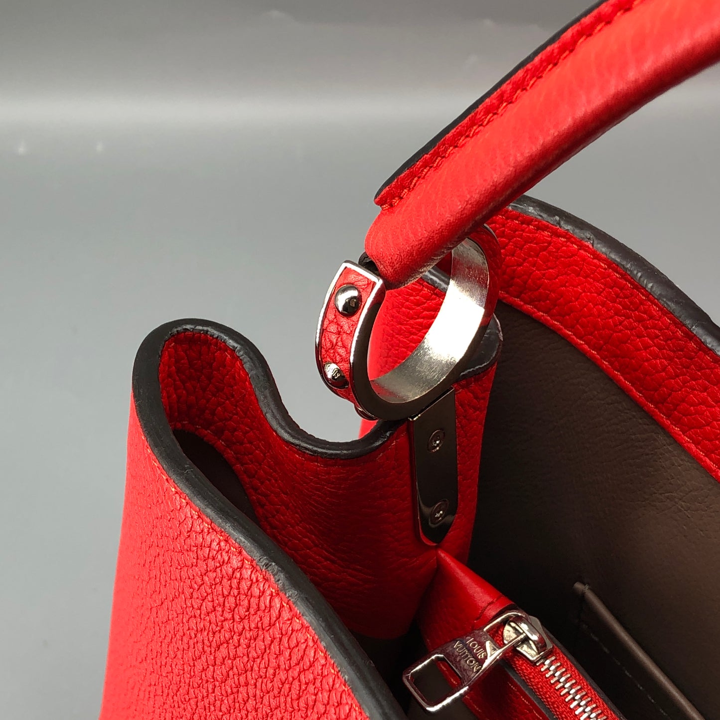 Louis Vuitton Capucines MM Red Leather Handbag