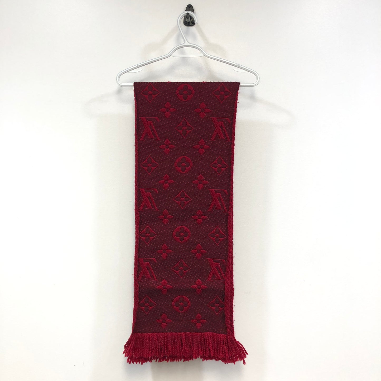 Louis Vuitton Red Monogram Wool Scarf 152*30 cm