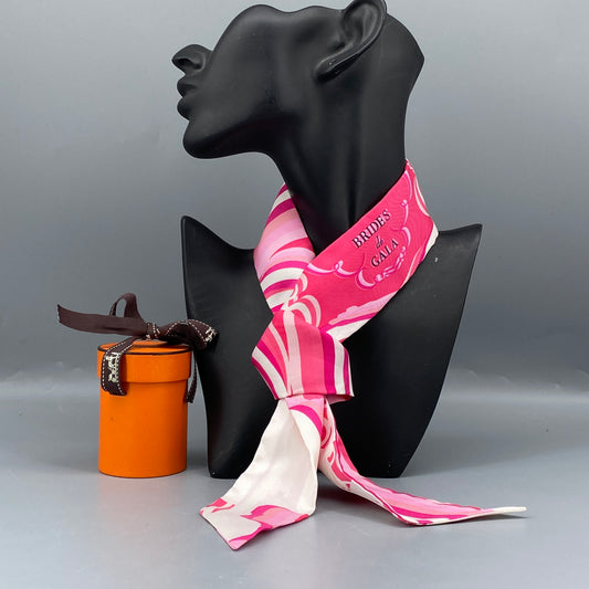 Hermes Twilly Silk Scarf Pink