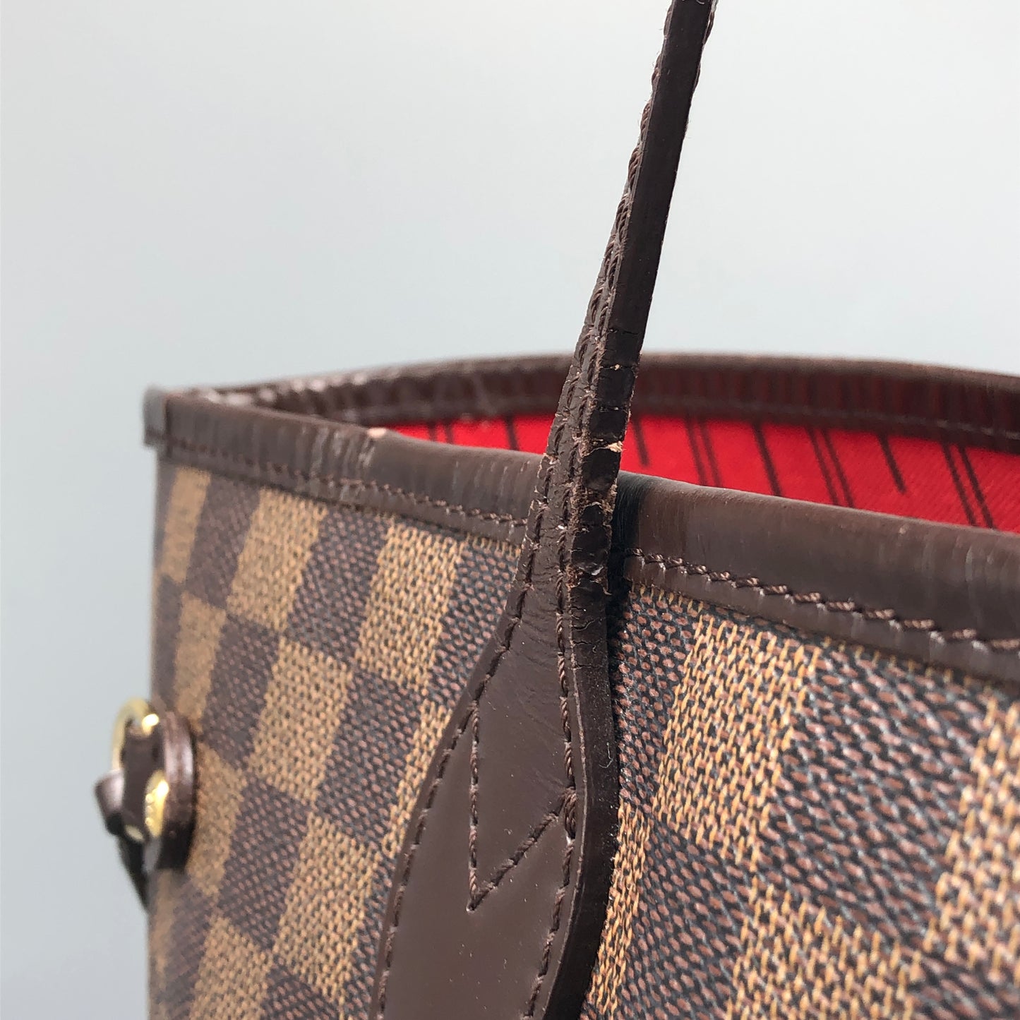 Louis Vuitton Neverfull Damier Ebene Tote Bag Brown