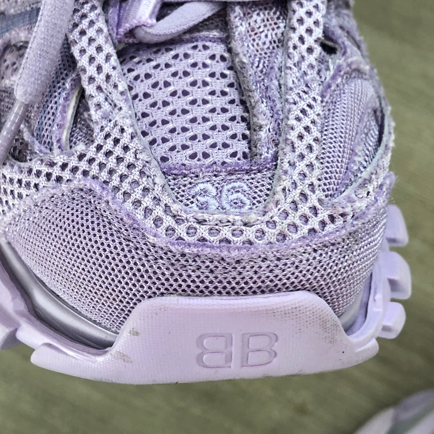 Balenciaga Women's Triple S Mesh Chunky Trainer Sneakers Size 36 Lavender Purple