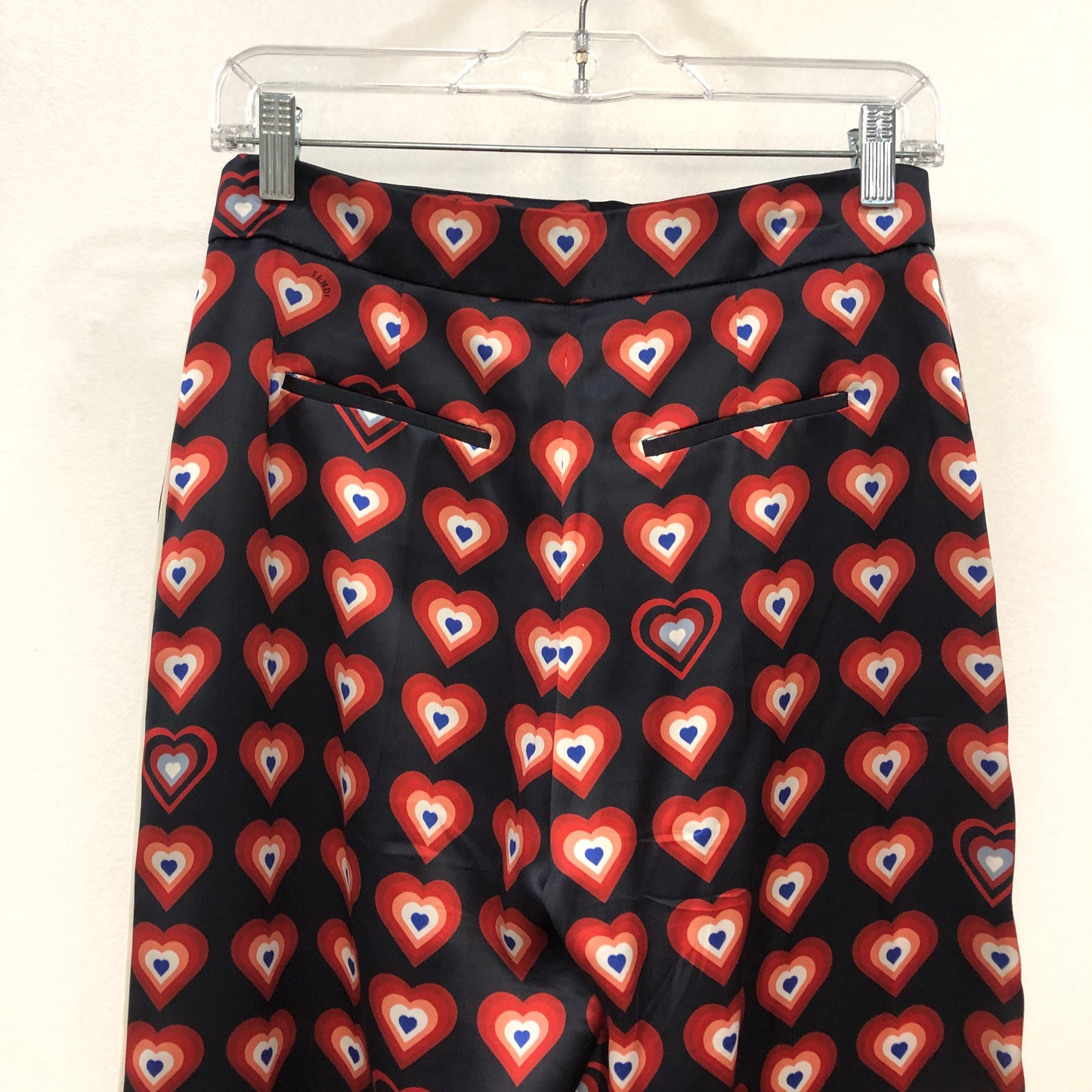Fendi Heart Print Midi Pencil Pants Size 36