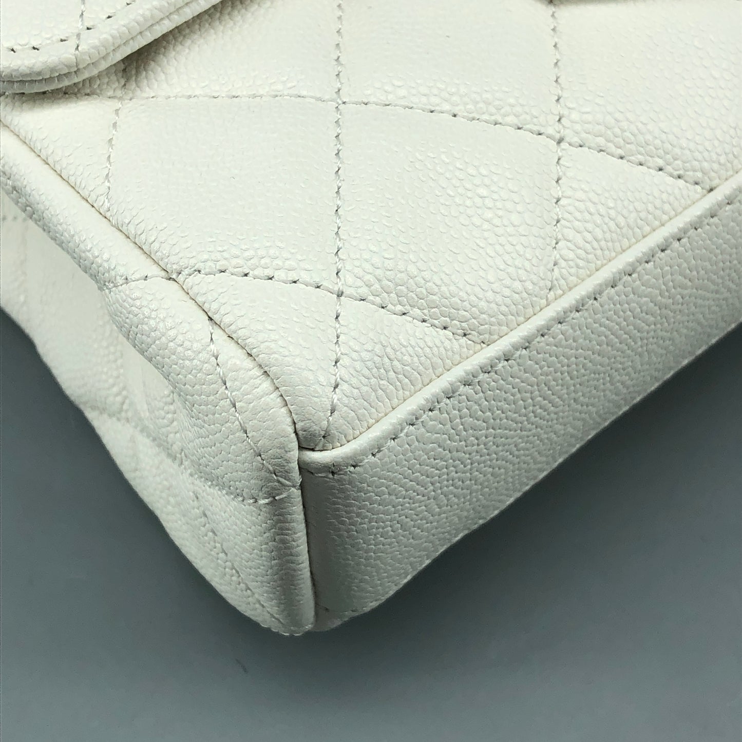 Chanel Mini Quilted Caviar Leather Flap Bag with Chain Top Handle