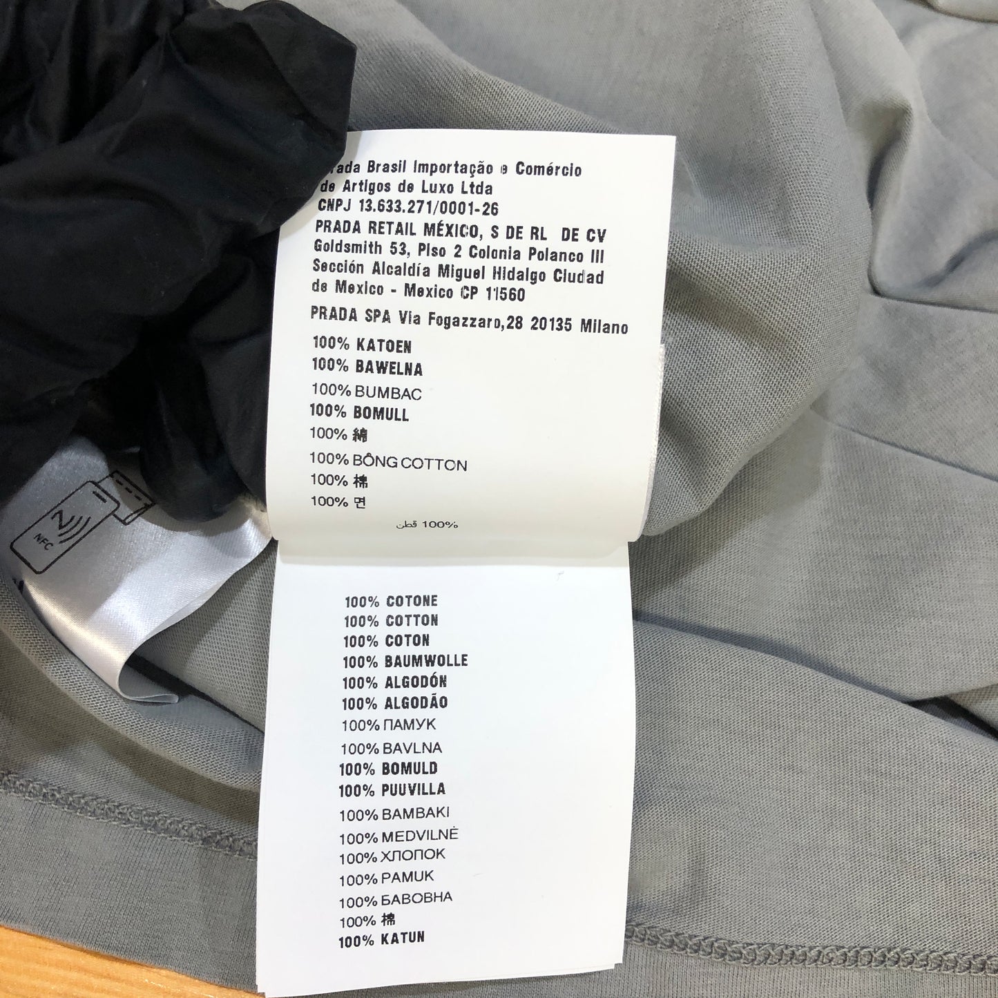 Miu Miu Grey Logo Long-Sleeve T-Shirt Size S