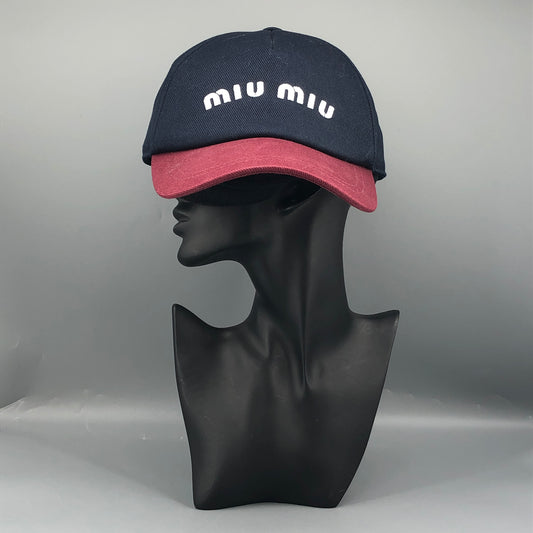 Miu Miu Two-Tone Baseball Cap Navy/Red Size M(58cm)