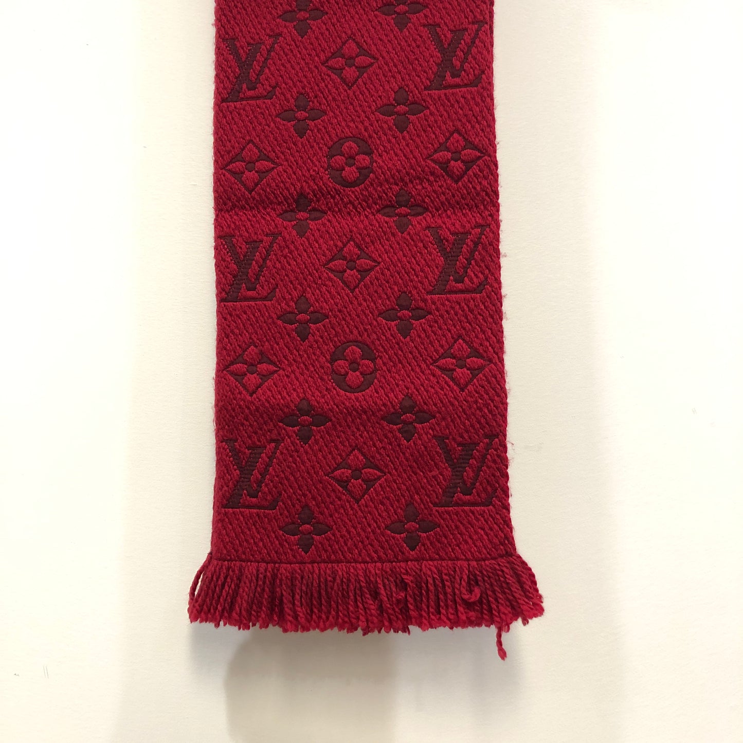 Louis Vuitton Red Monogram Wool Scarf 152*30 cm