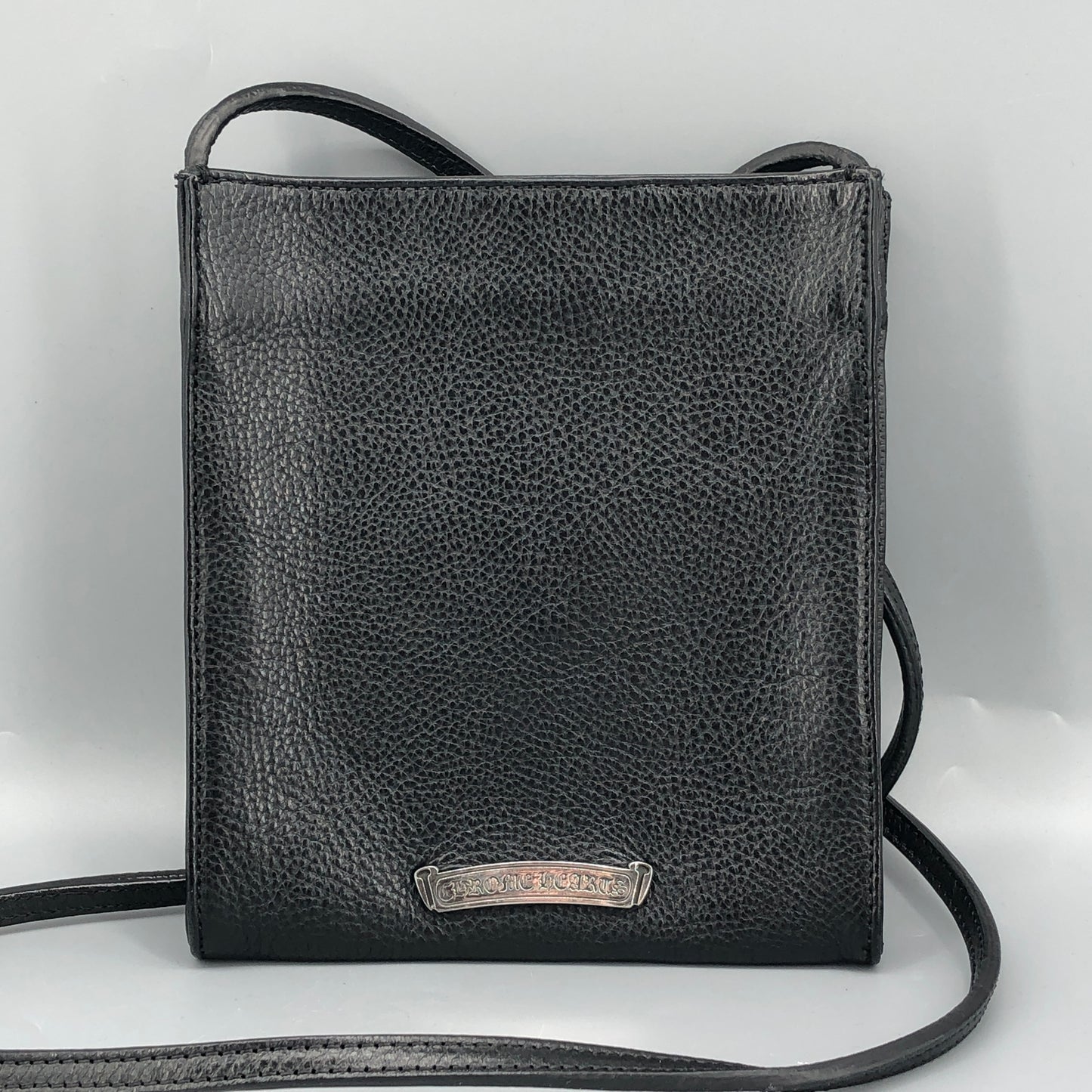 Chrome Hearts Cross Logo Leather Crossbody Bag Black