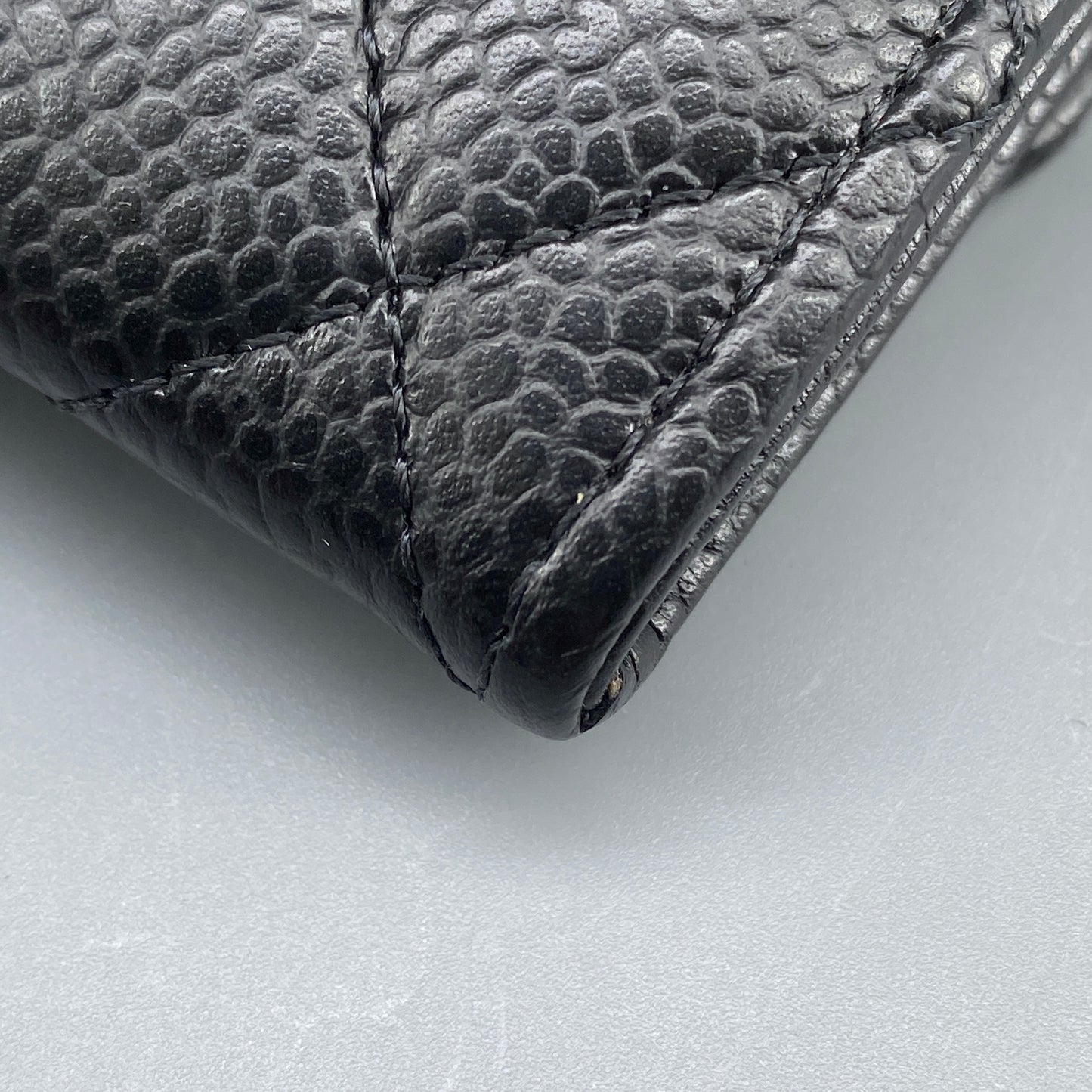 Chanel Black Caviar Quilted Leather Flap Card Wallet