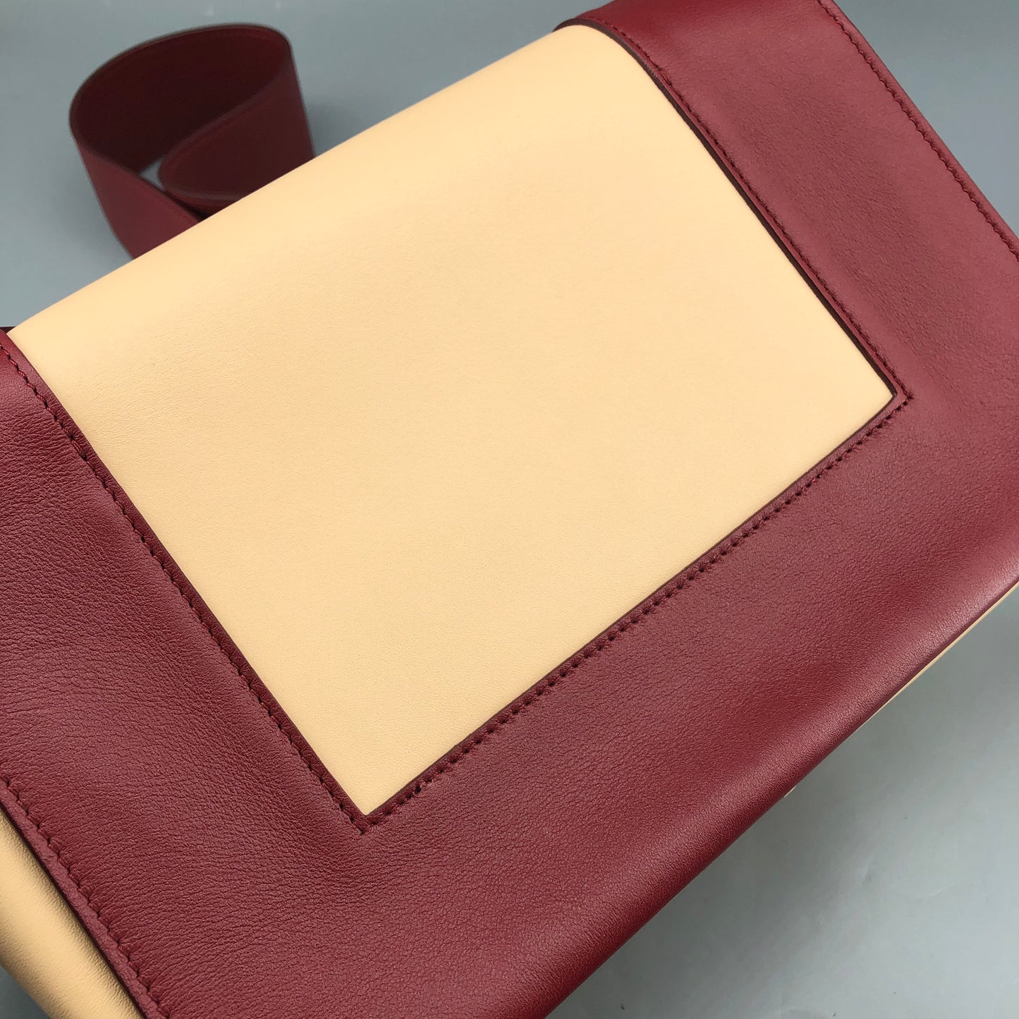 Celine Beige & Wine Color  Medium Frame Shoulder Bag