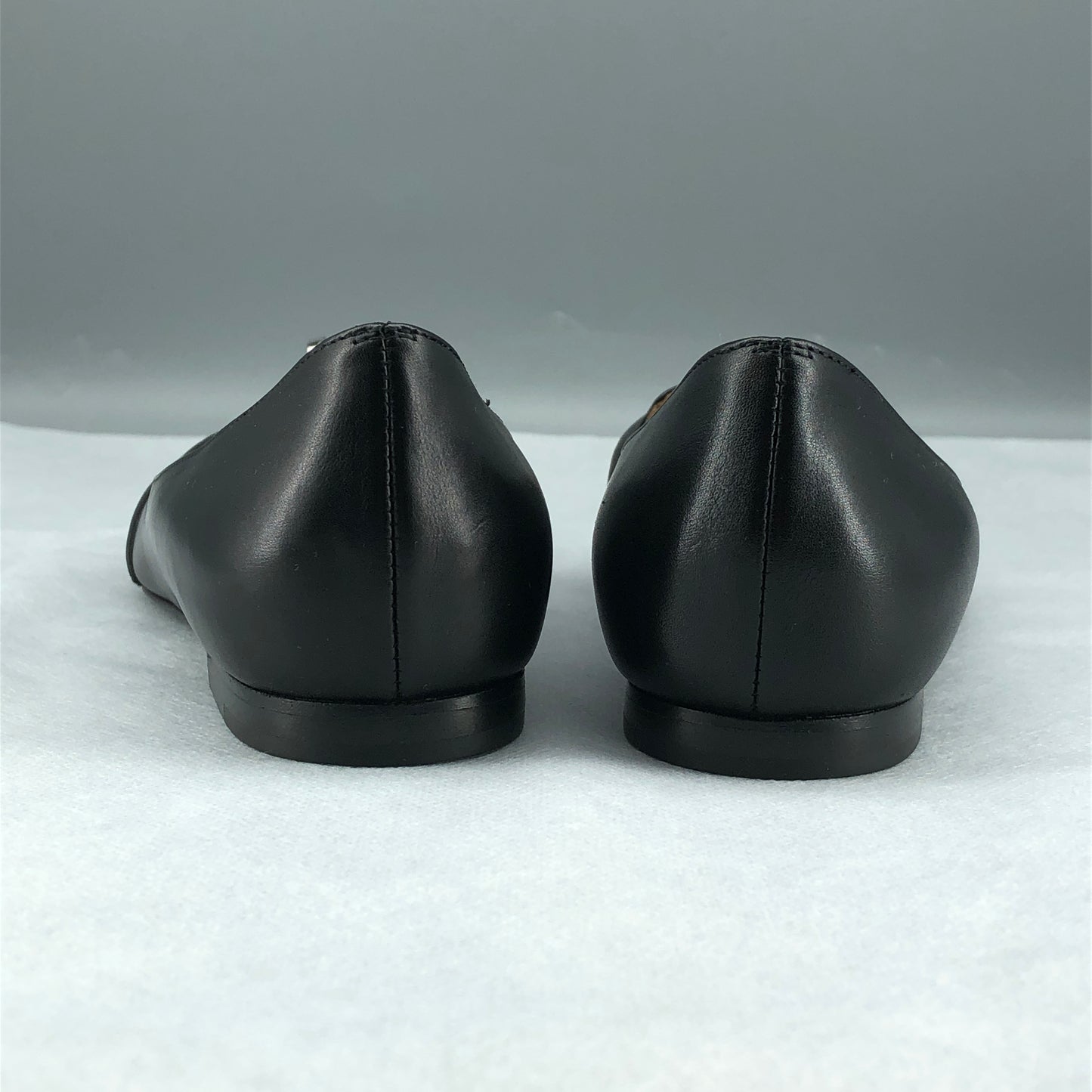 Hermes Black Leather Ballet Flats Size 35.5