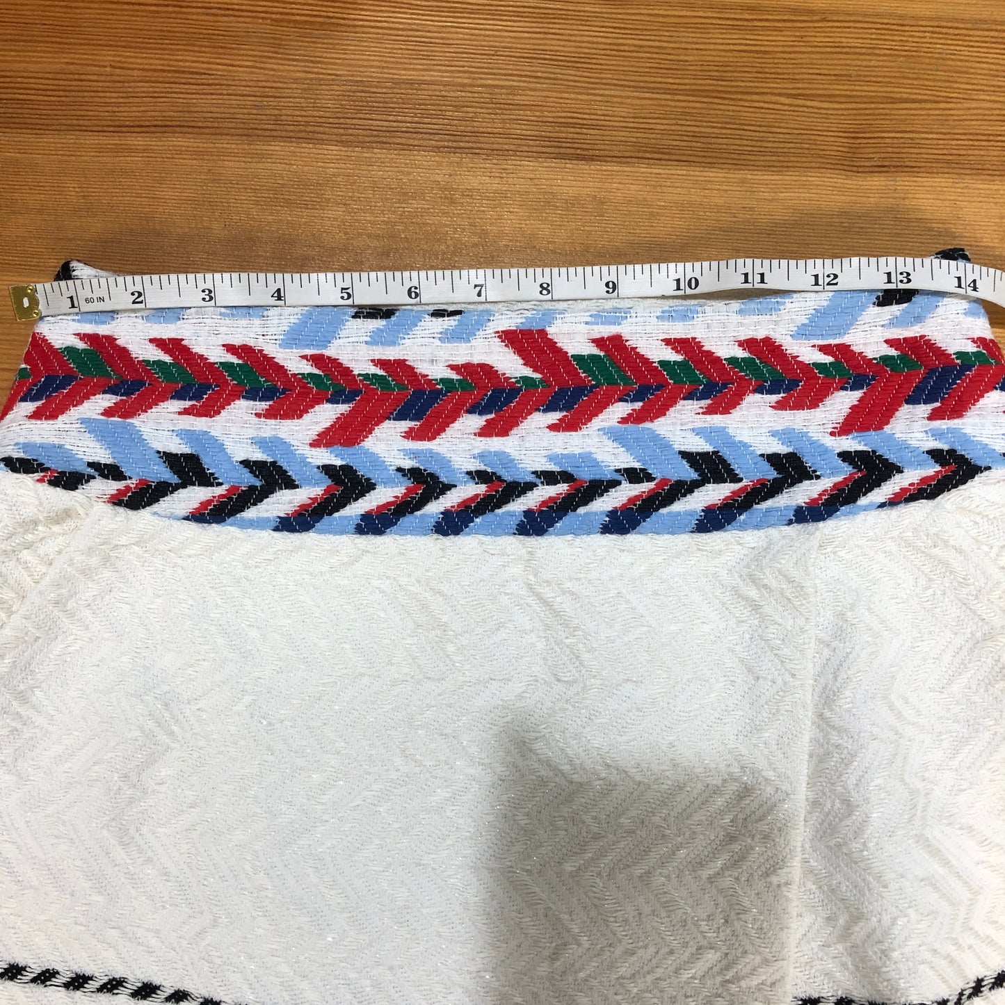 Chanel White Multicolor Trim Tweed Two-Piece Set (Top & Skirt) Size 38