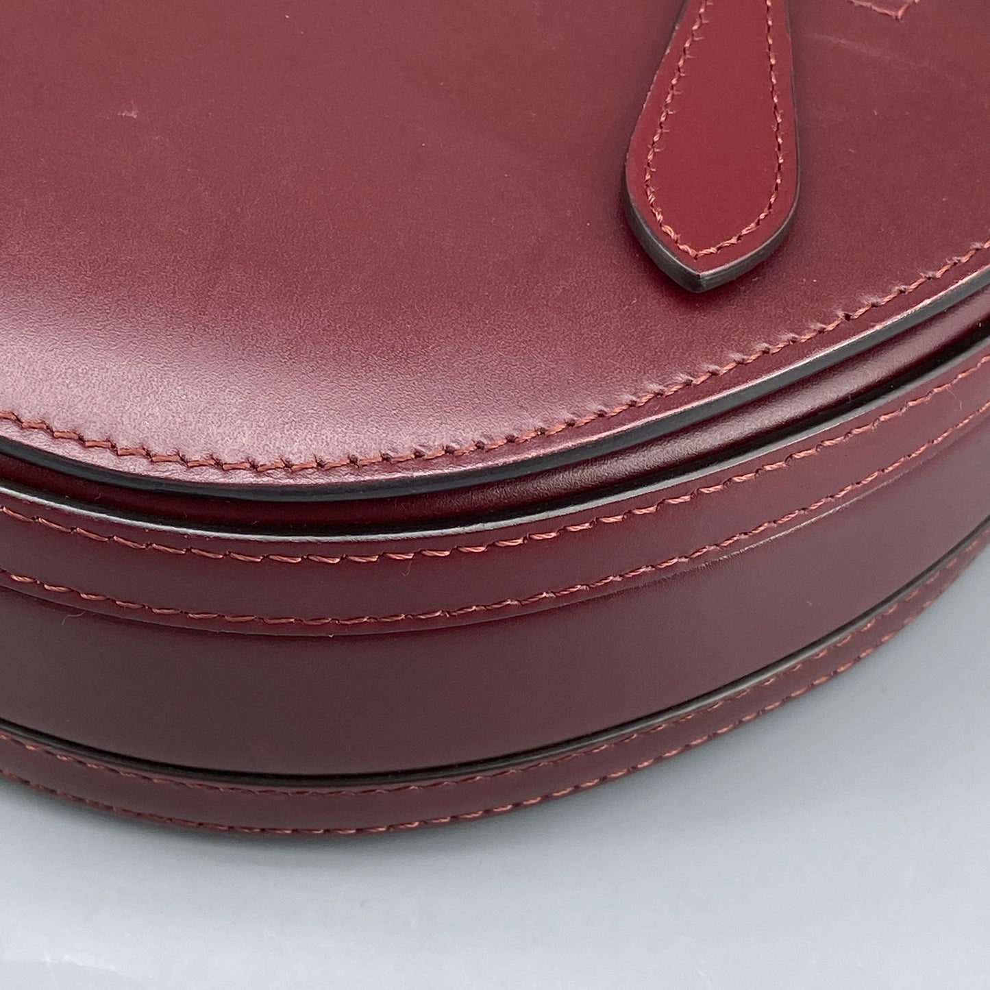 Burberry Deep Red Leather Saddle Shoulder Crossbody Bag