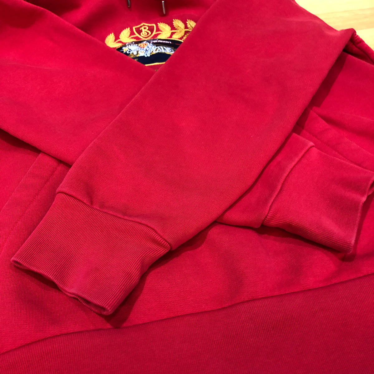 Burberry Red Vintage Crest Logo Hoodie Size M