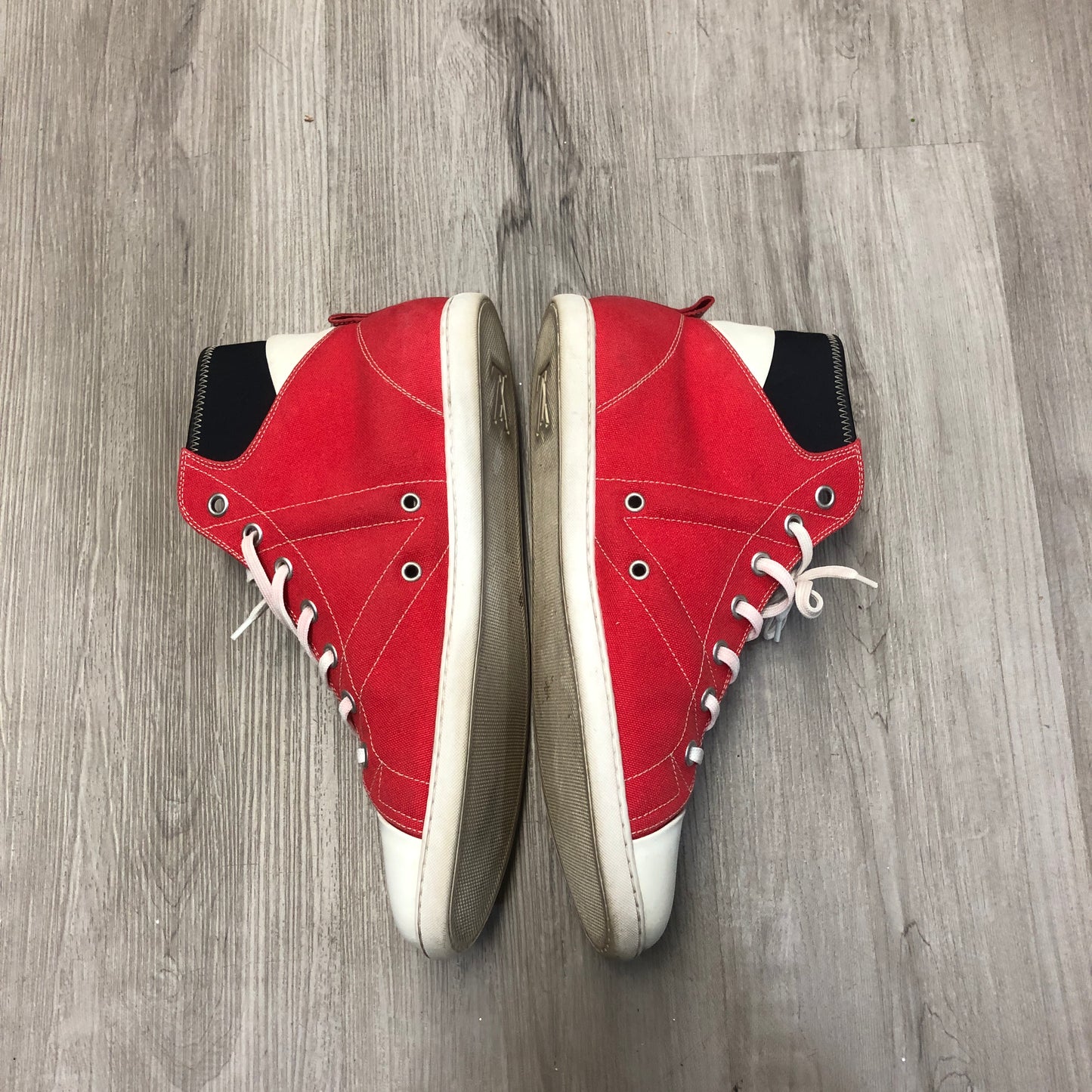 Louis Vuitton Men's Red & White High-Top Sneakers Size 9.5
