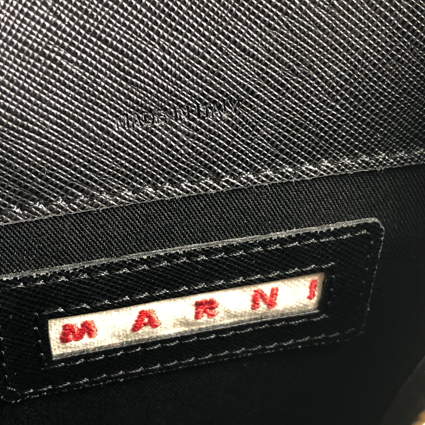 Marni Two-Tone Leather Trunk Shoulder Bag Black/Dark Green