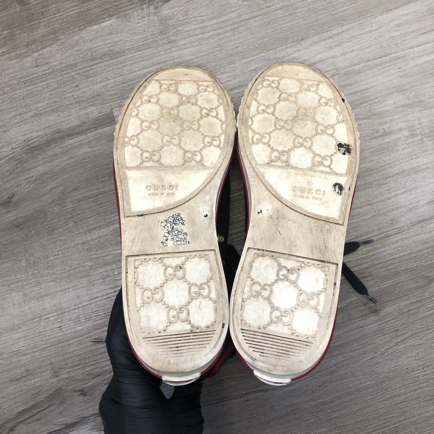 Gucci Women's Canvas High Top Sneakers 36 Black/White