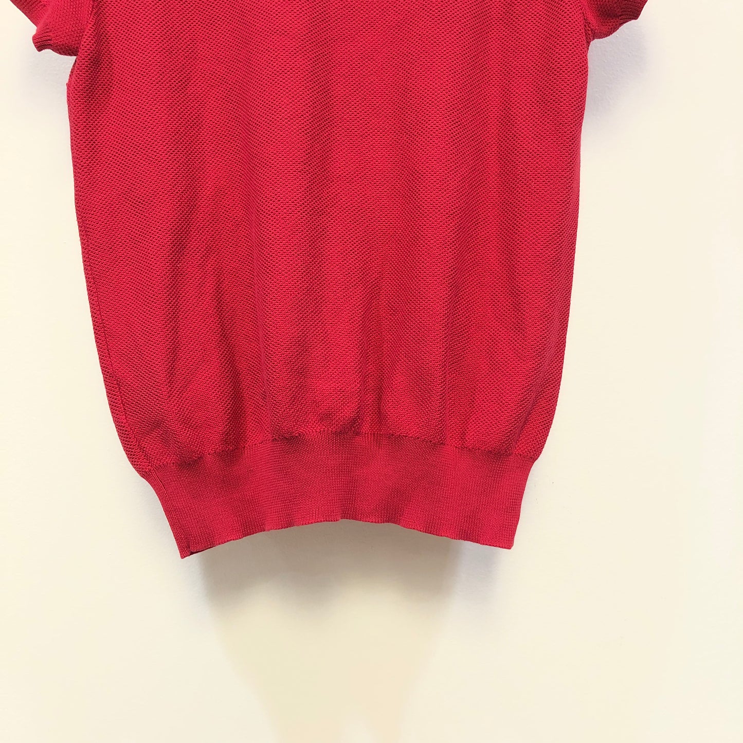 Loro Piana Red Short Sleeve Knit Top Size 44