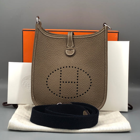 Hermes Mini Evelyne Bag 2021 Etoupe Color