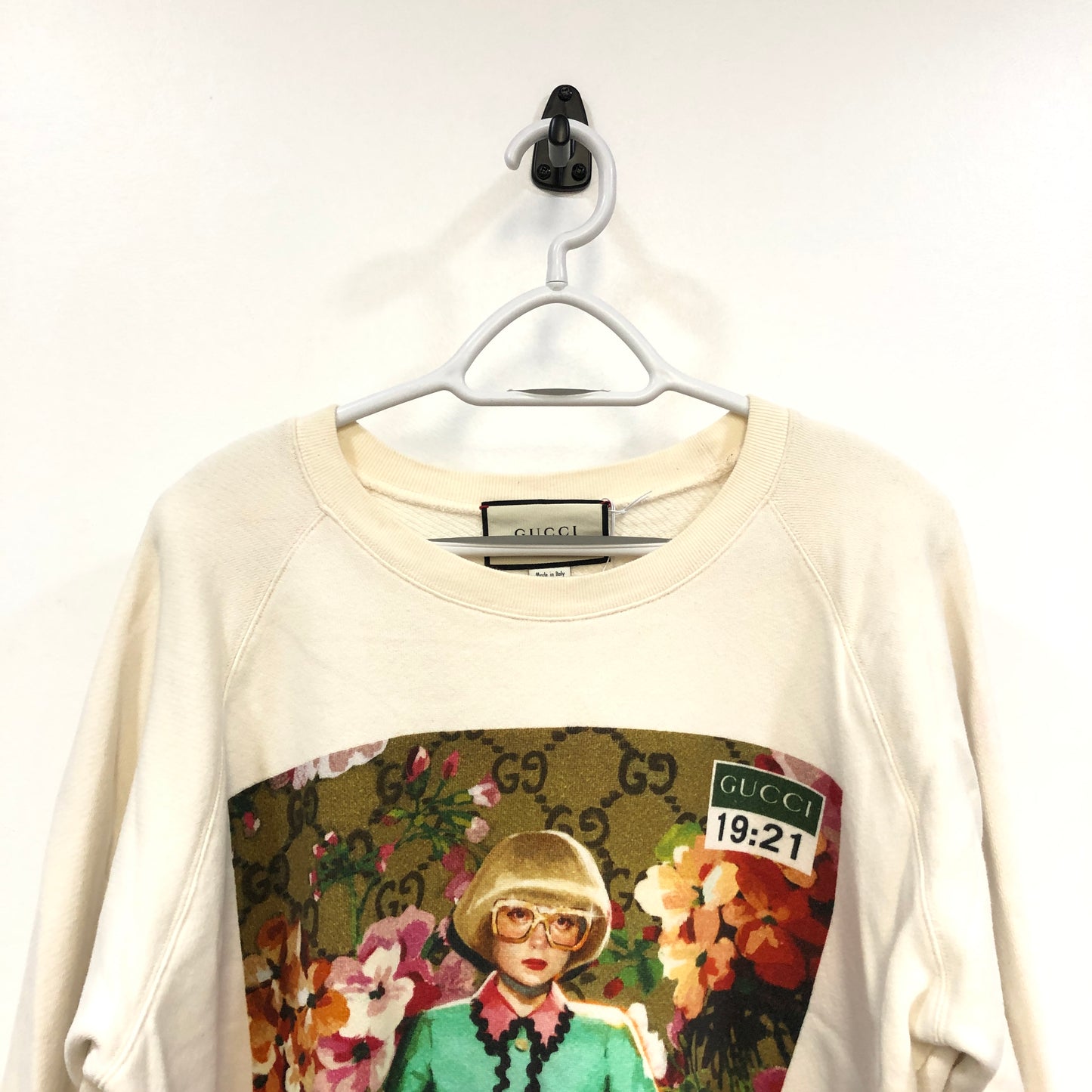Gucci Off White Crew Neck Graphic Print Sweatshirt Size L