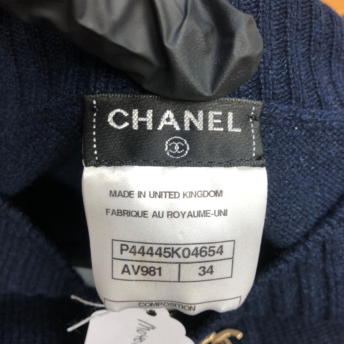 Chanel Navy Blue Knit Sheath Dress Size 34