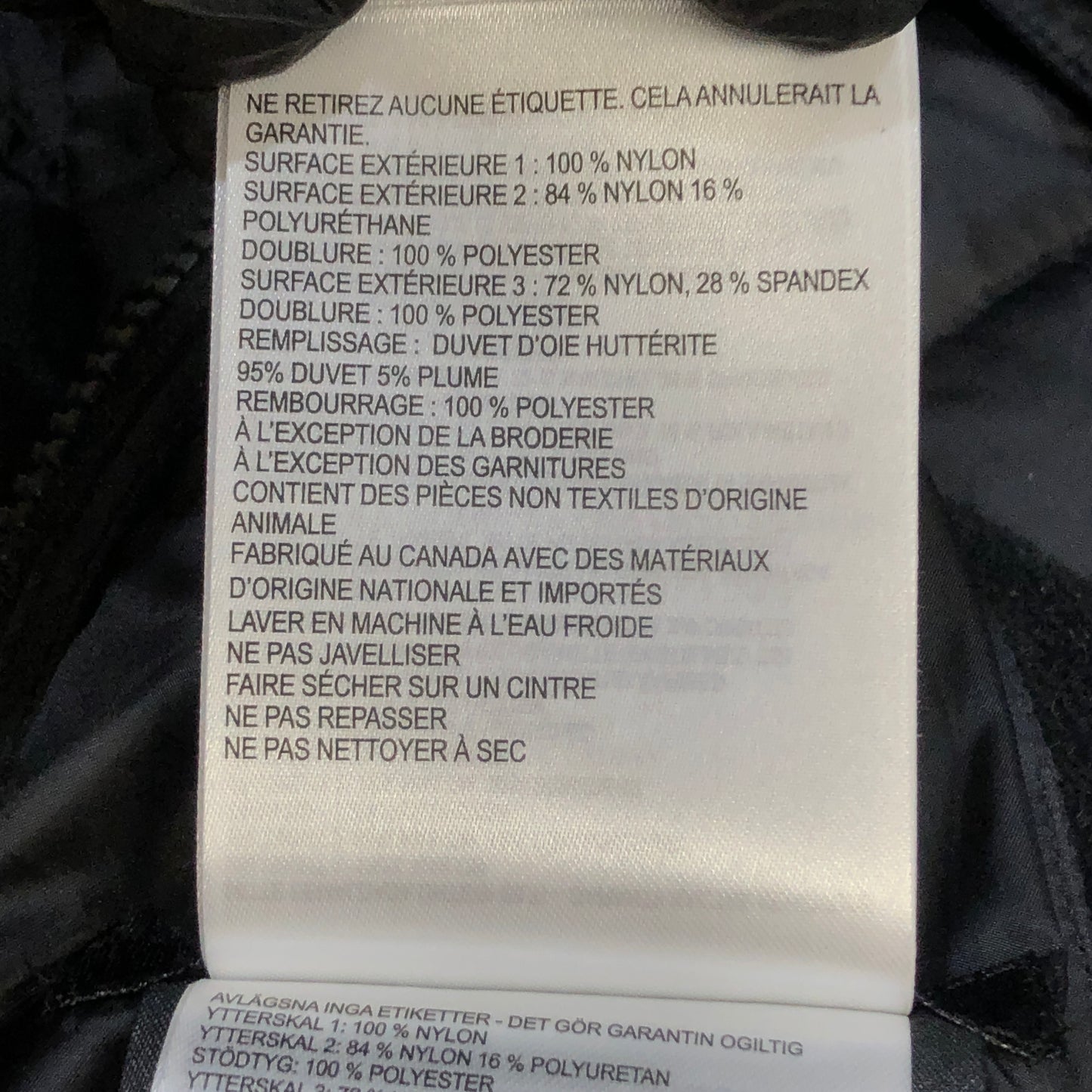 Canada Goose Black Quilted Down Puffer Jacket Size 2XS