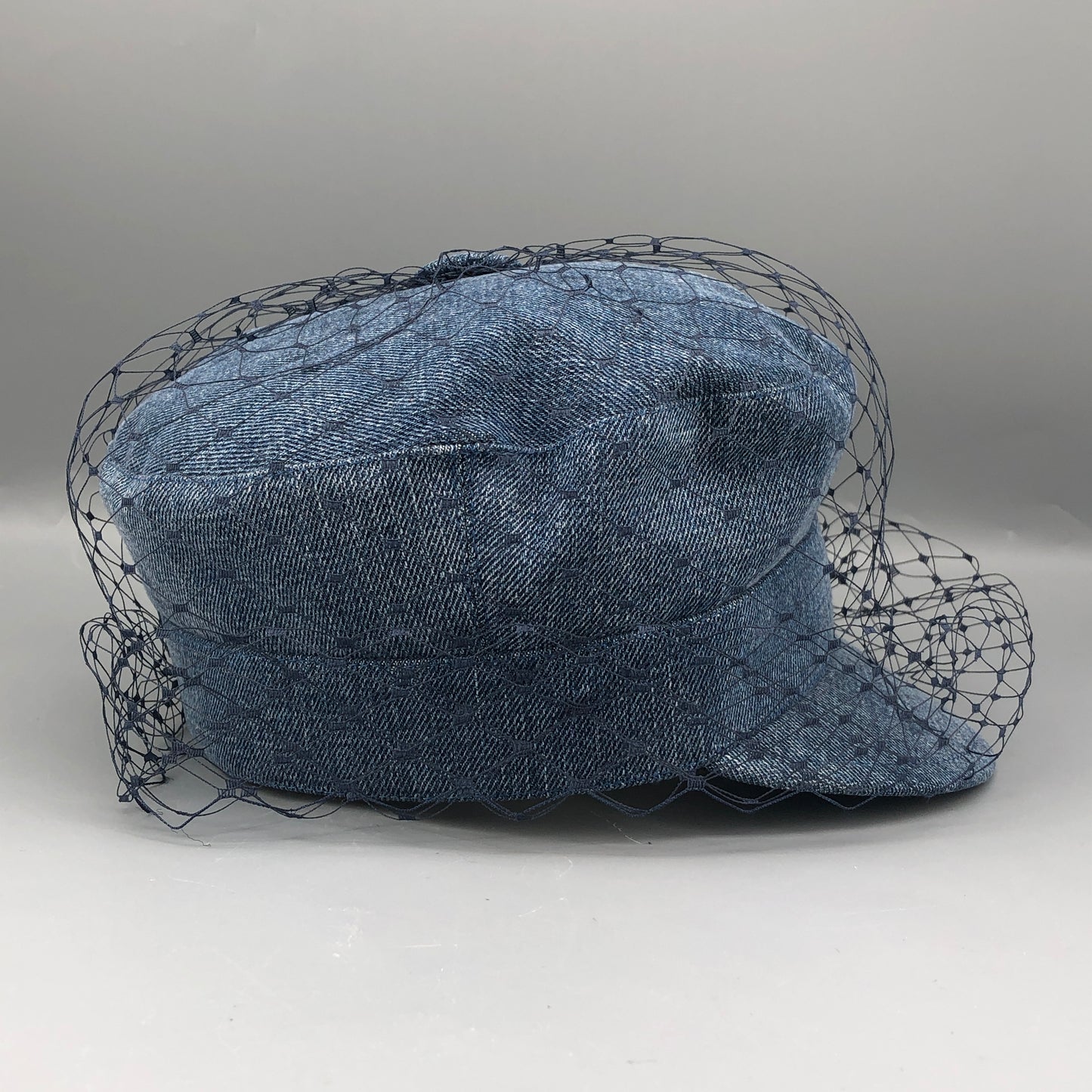 Christian Dior Denim Mesh Overlay Newsboy Cap Size 57cm