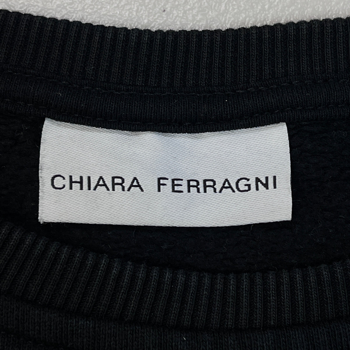 Chiara Ferrari Black Cropped Sweatshirt Size L