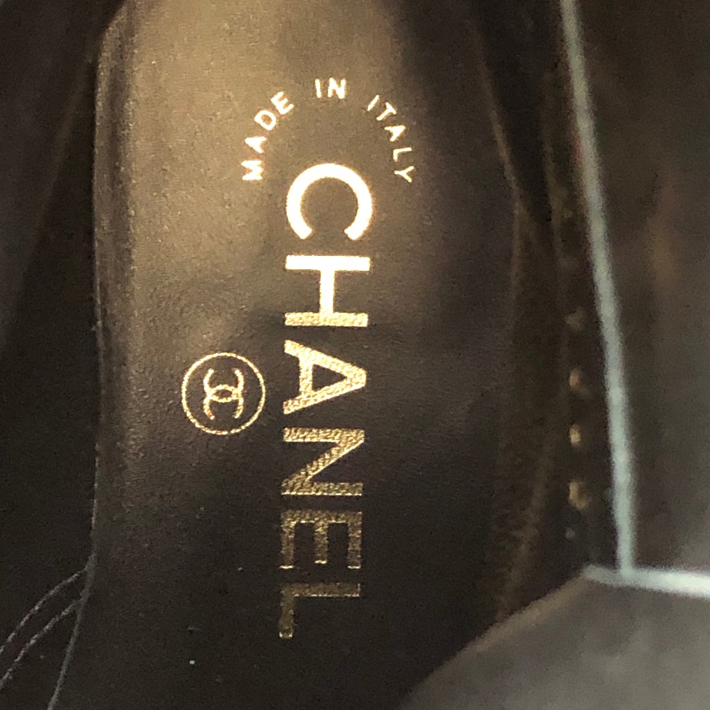 Chanel Women's Leather Lace-Up Mid Calf Boots Size 37 Black
