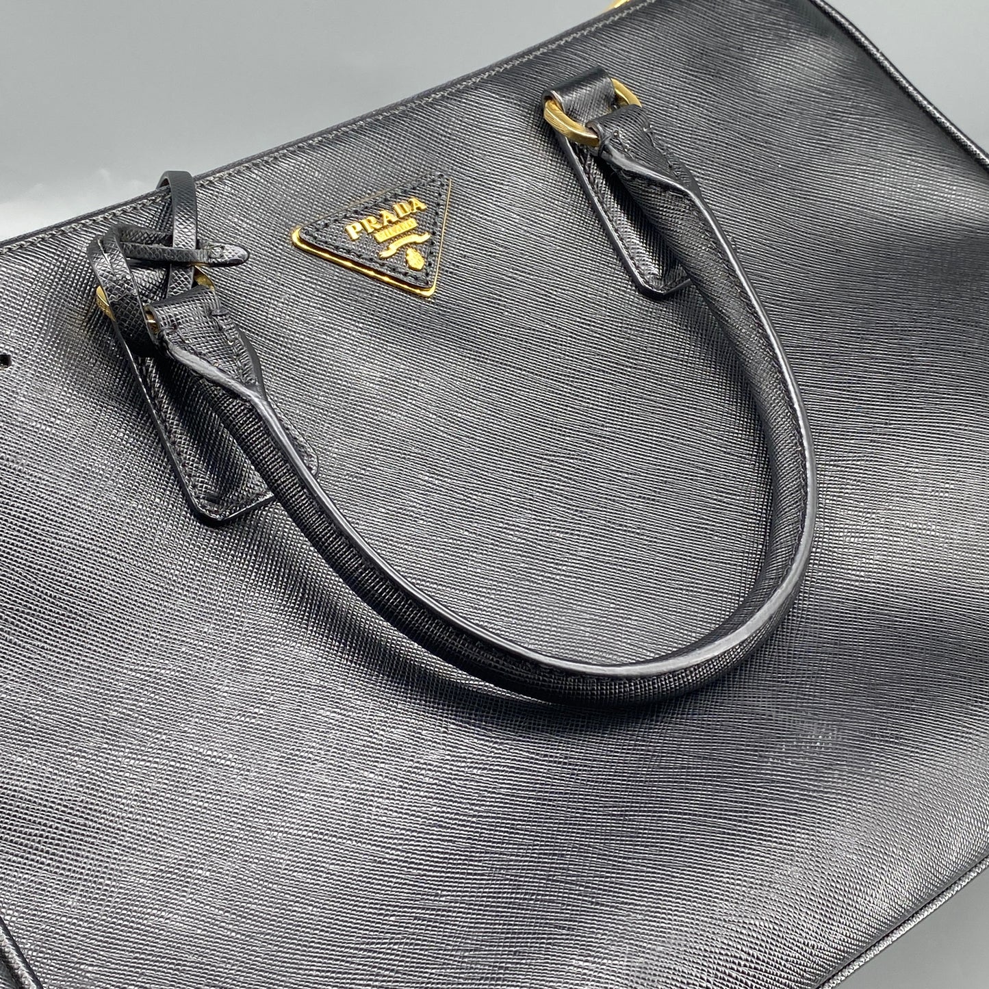 Prada Saffiano Leather  Galleria Tote Bag Black