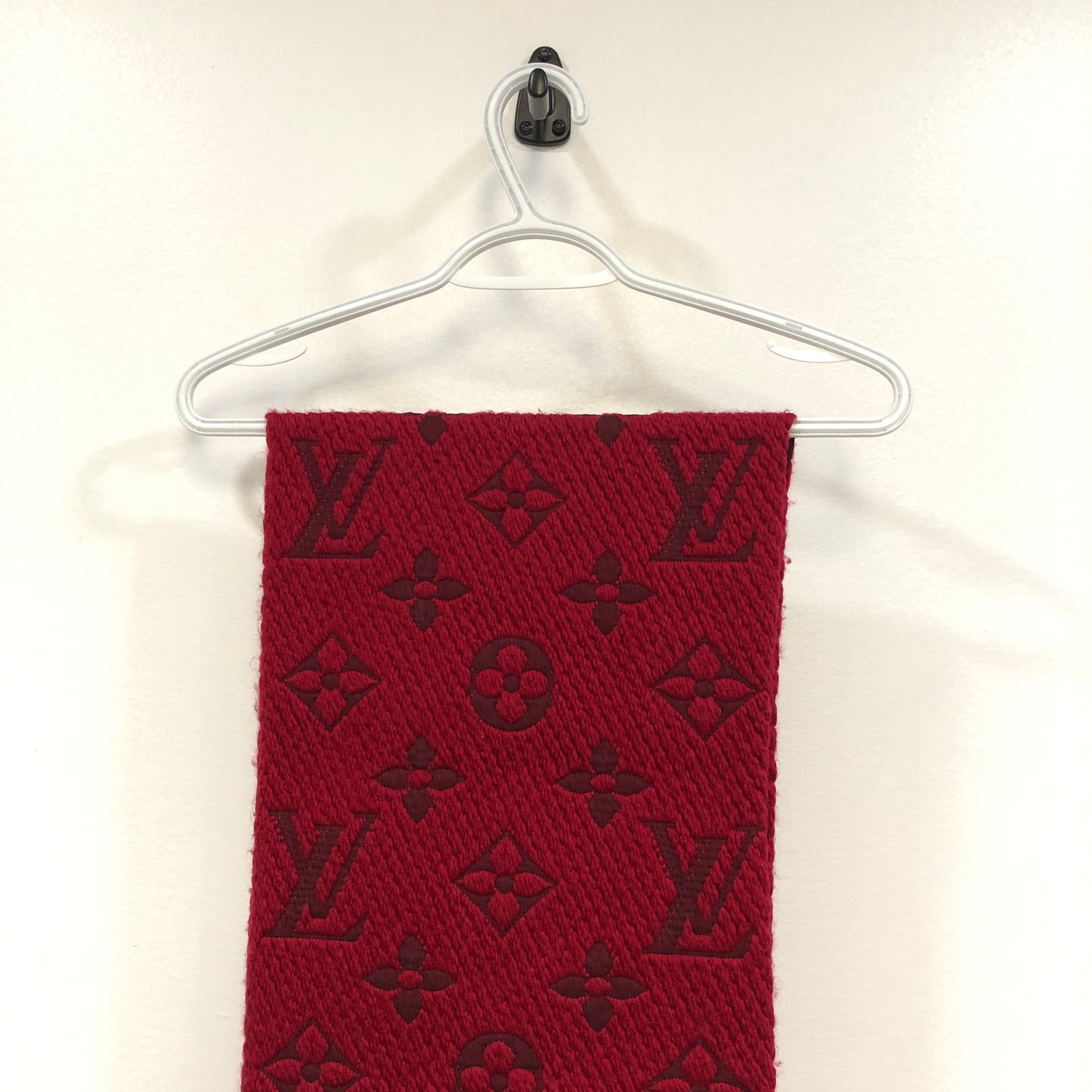 Louis Vuitton Red Monogram Wool Scarf 152*30 cm