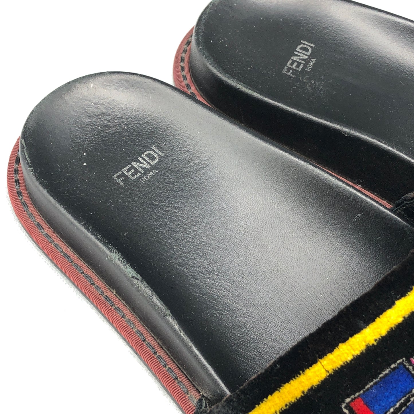 Fendi FF Logo Slides Women's Size 38.5 Black