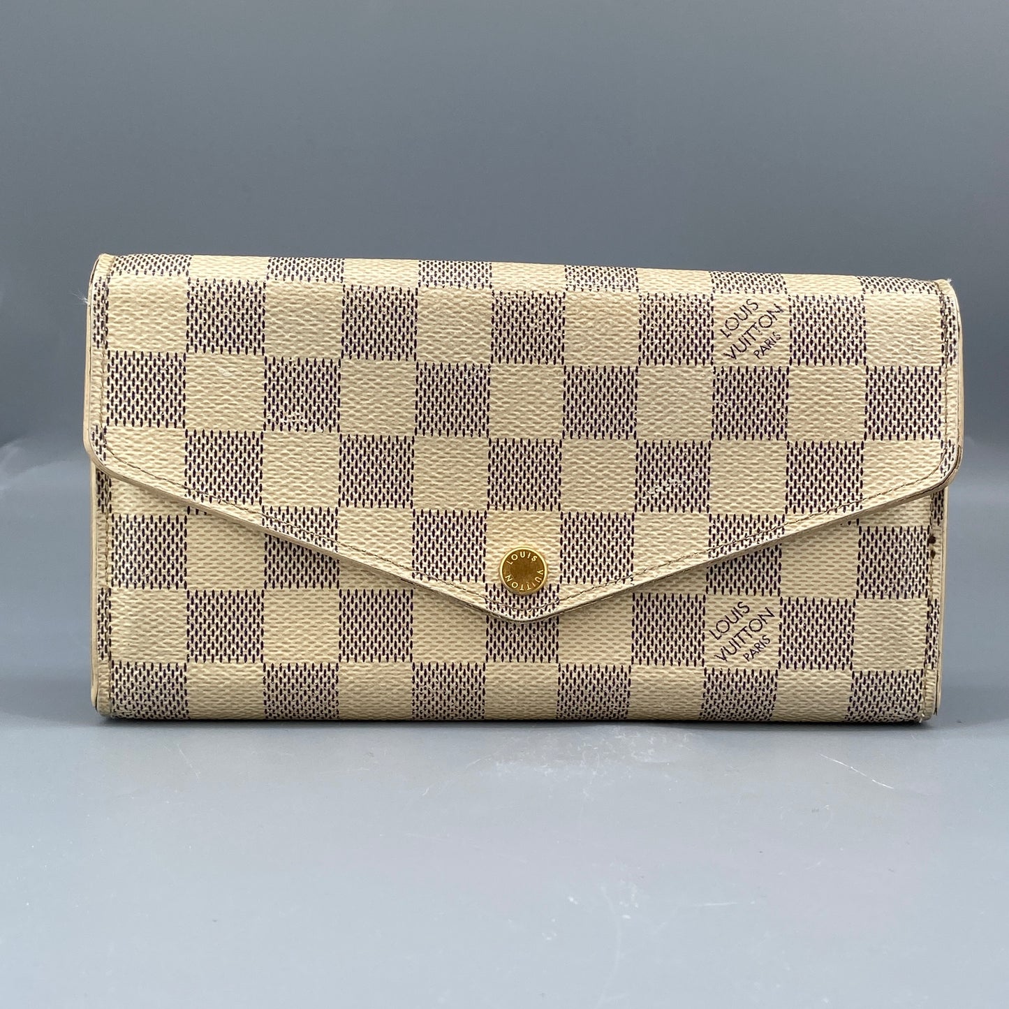 Louis Vuitton Cream Grey Damier Azur Envelope Wallet