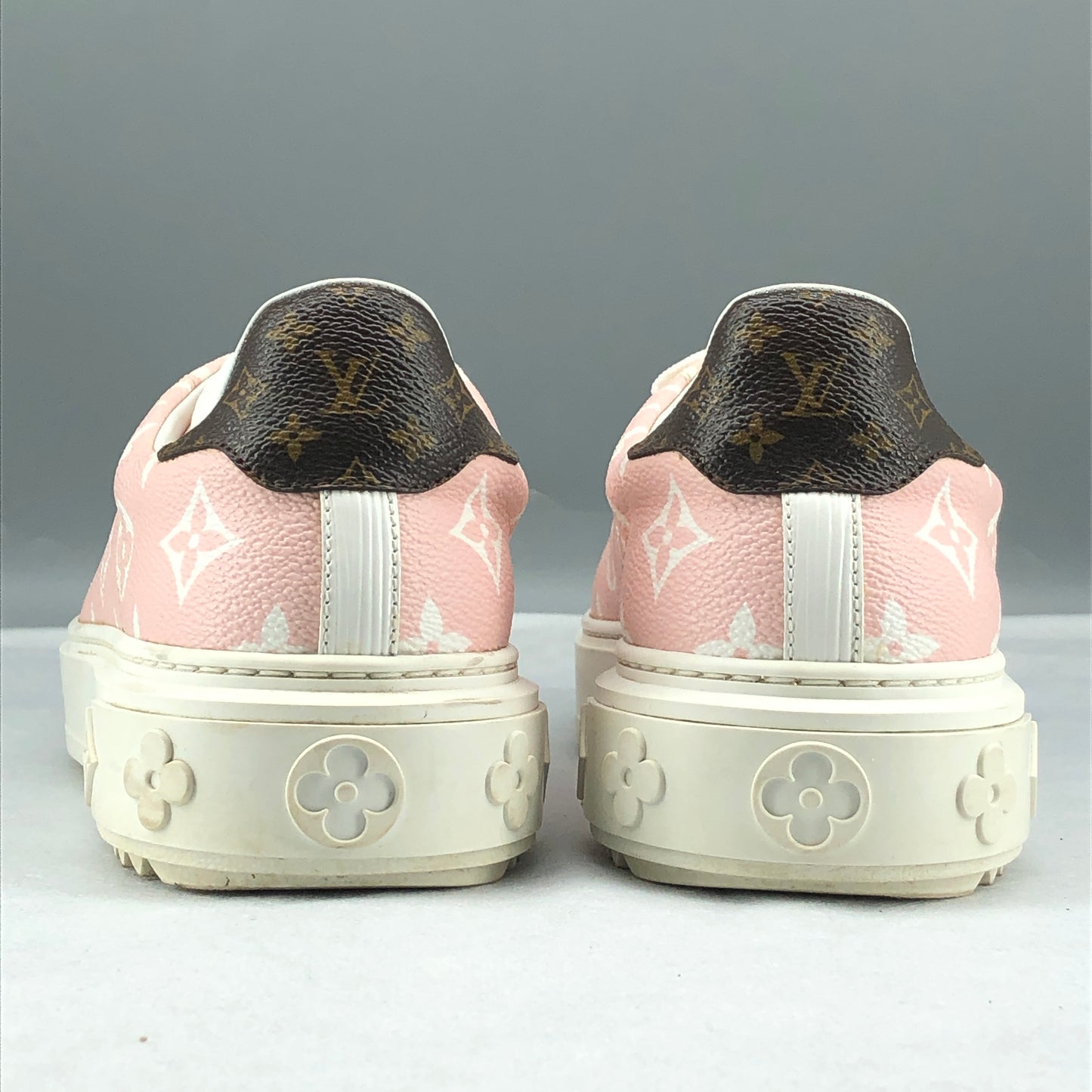 Louis Vuitton Women's Monogram Pink Canvas Low Top Sneakers Size 38 Light Pink