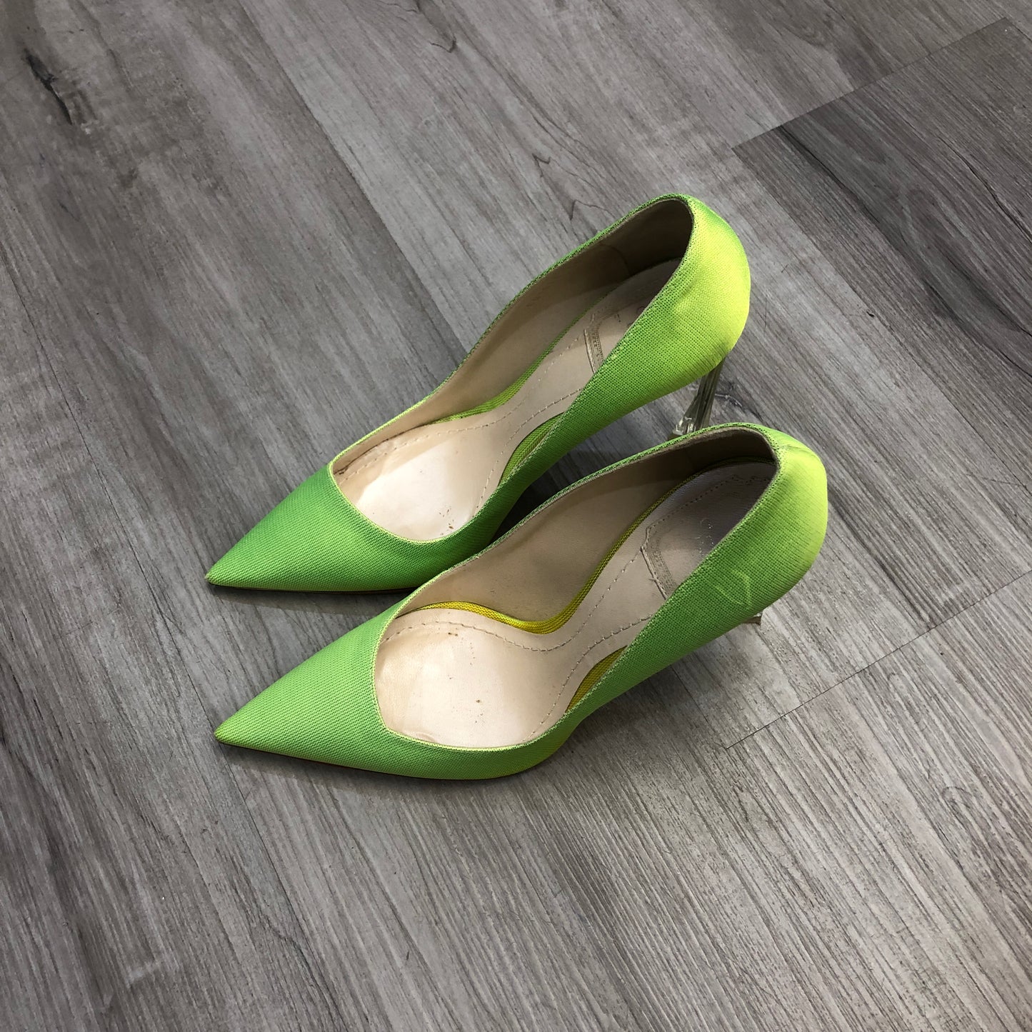 Christian Dior Cannage Pointed Toe Pumps 38 Green