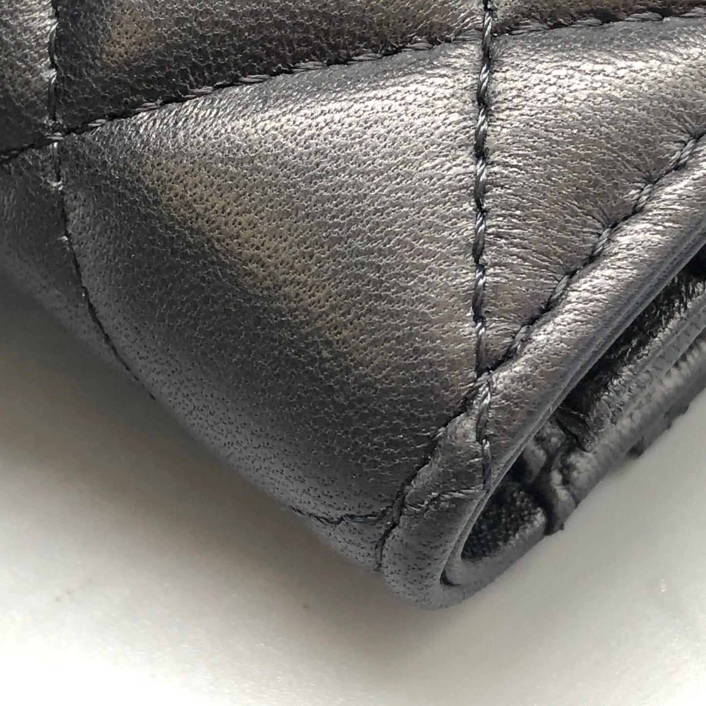 Chanel Black Quilted Lambskin Compact Wallet