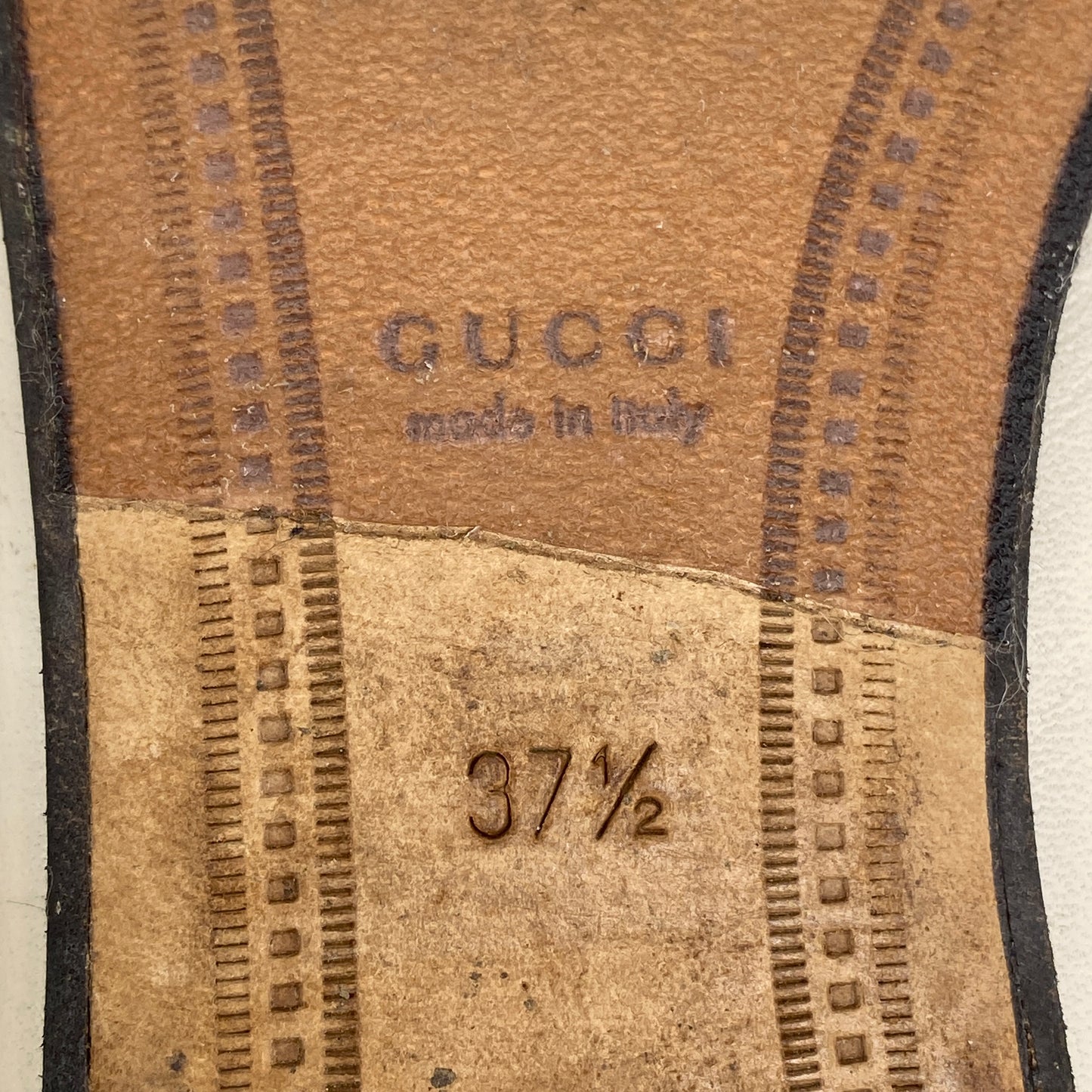Gucci Cream Leather Horsebit Loafers Size 37