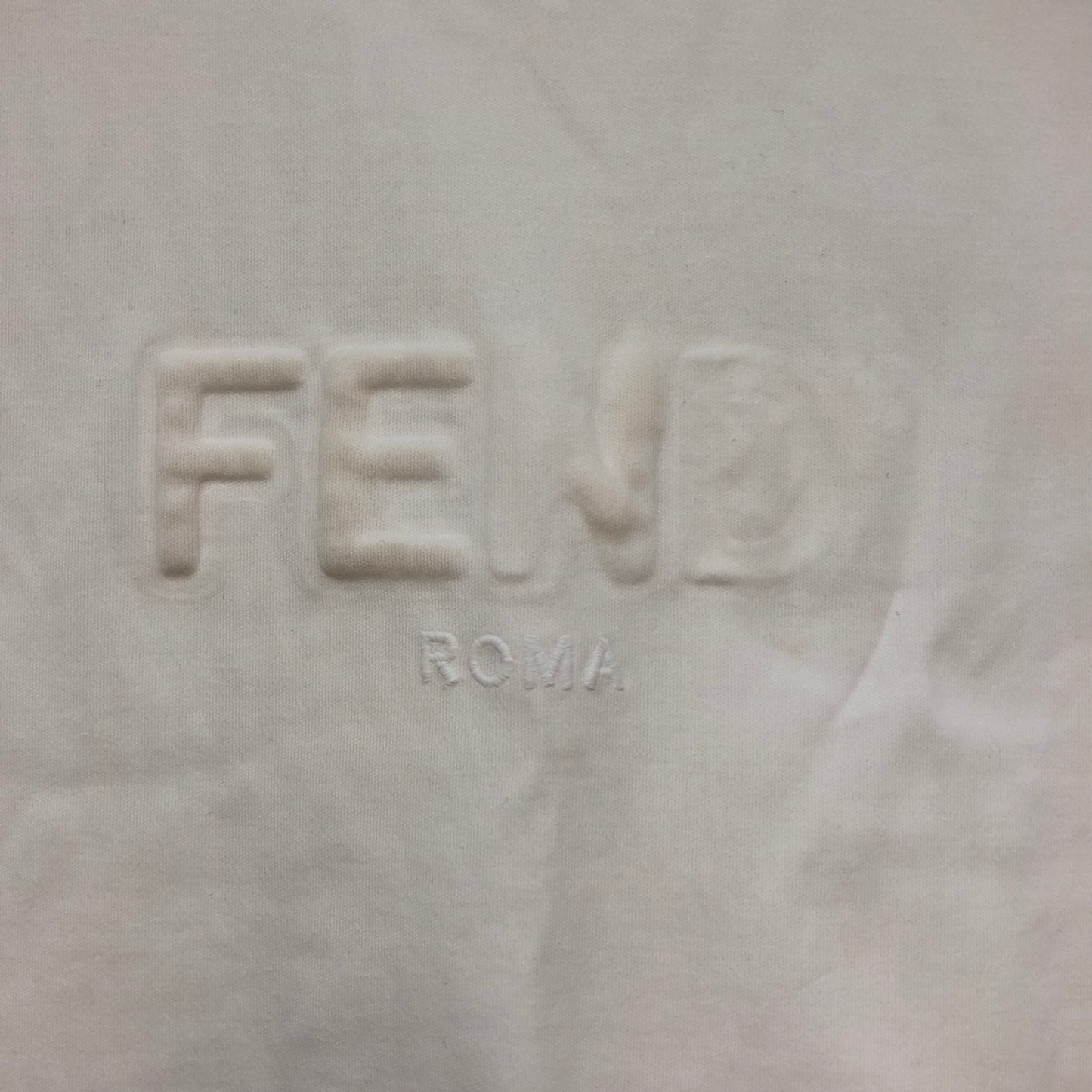 Fendi 3D Logo White Cotton Cropped T-Shirt S