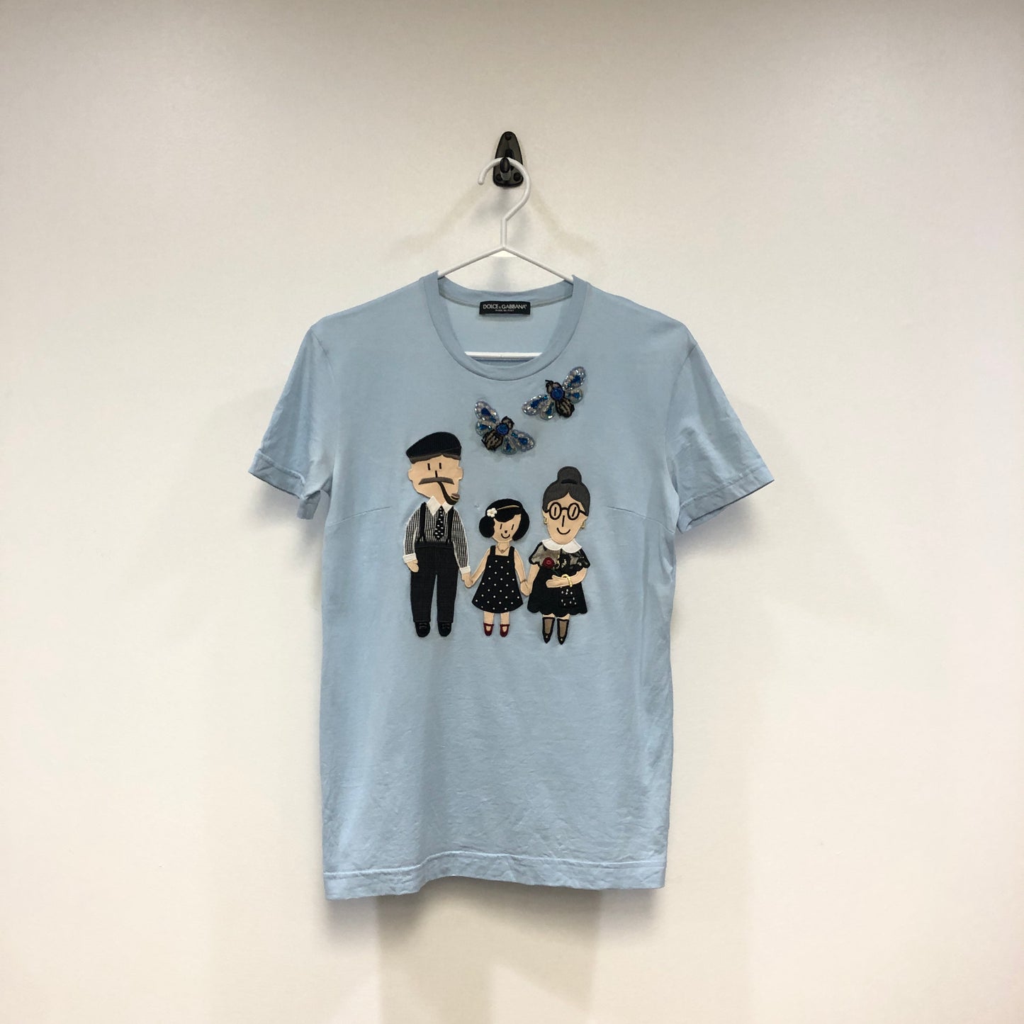 Dolce & Gabbana Mist Blue Character‑Print Short‑Sleeve T‑Shirt Size 36