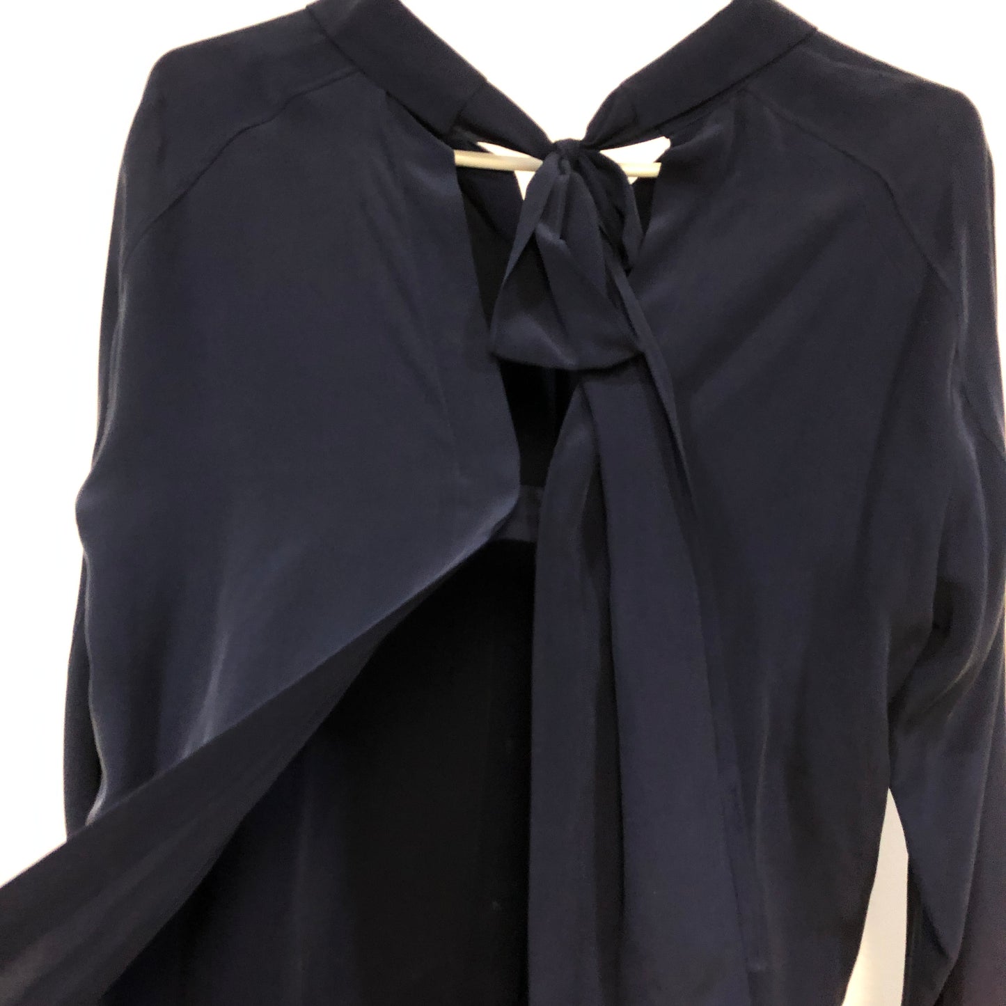 Cedric Charlier NWT Navy Blue Tie-Neck Blouse Size 38
