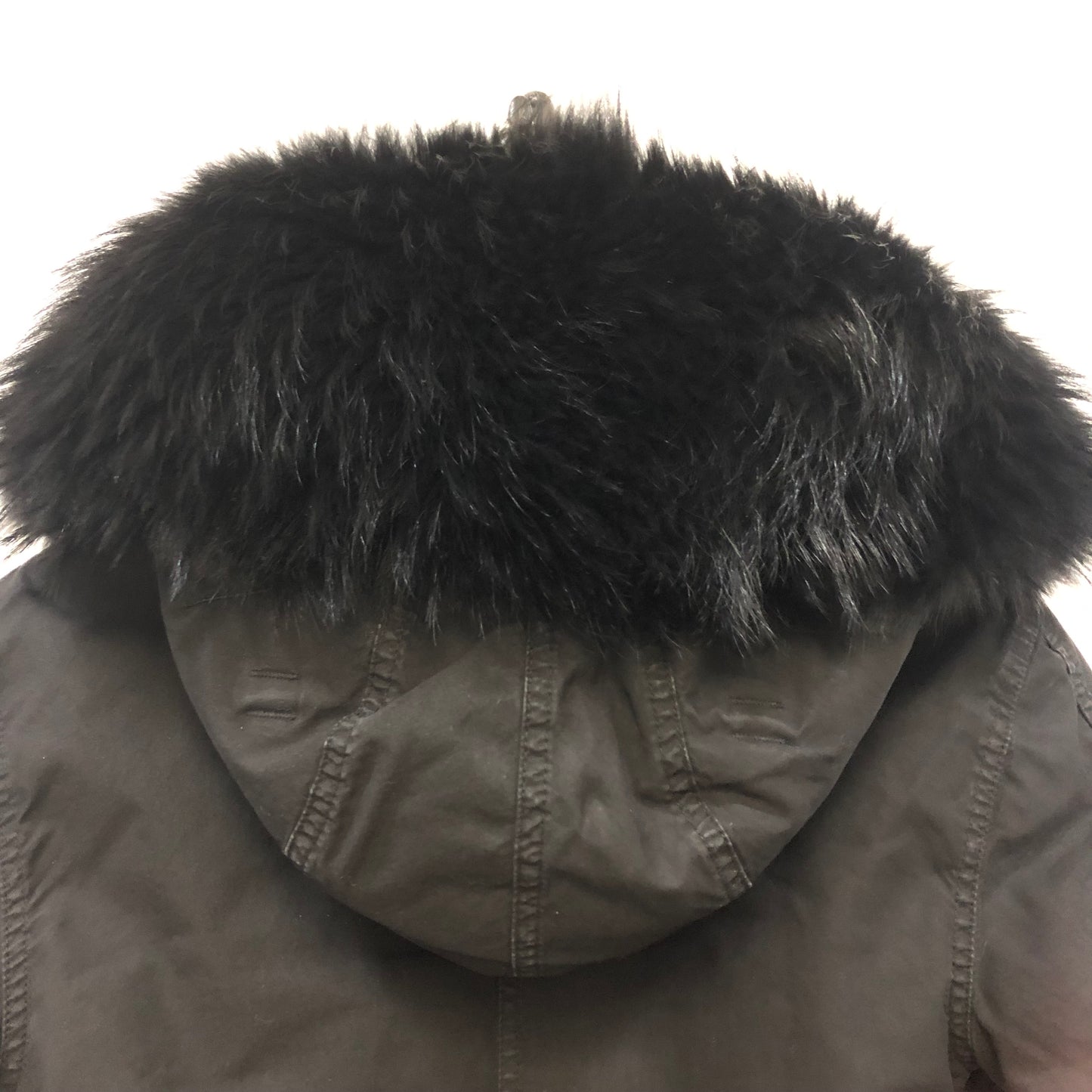 Mr & Mrs Italy Fur Trim Parka Size XS Black