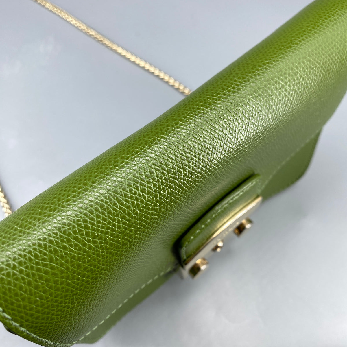 Furla Metropolis Green Leather Crossbody Bag