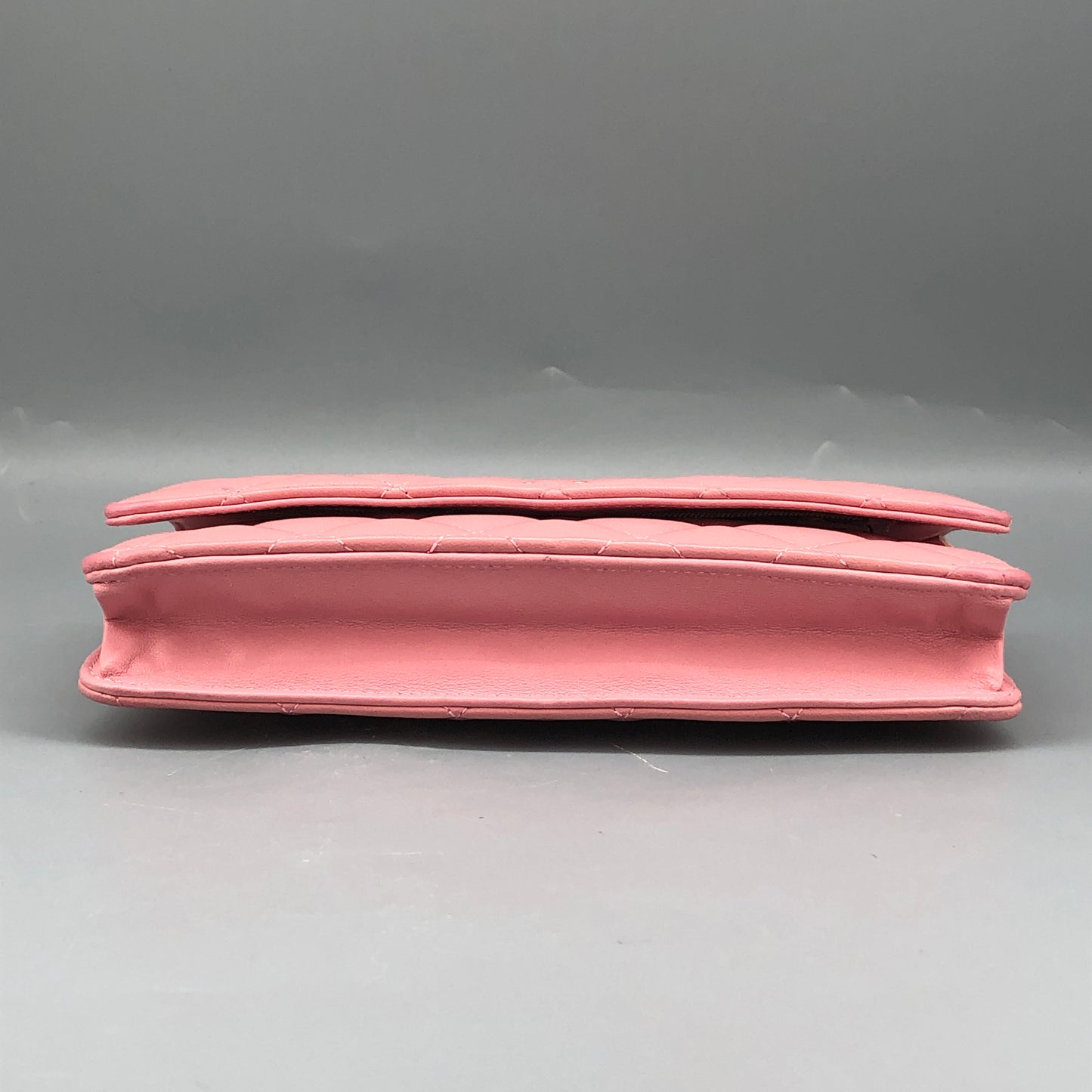 Chanel Light Pink Quilted Leather Wallet on Chain