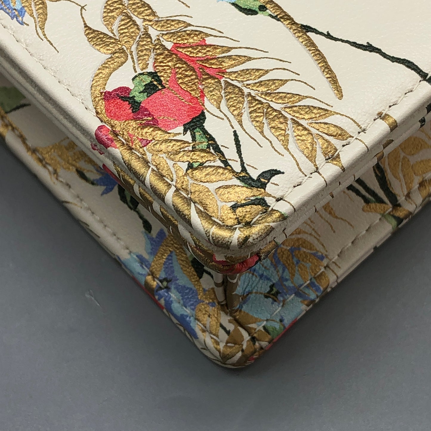 Christian Dior Floral Print Chain Clutch Cream/Multi