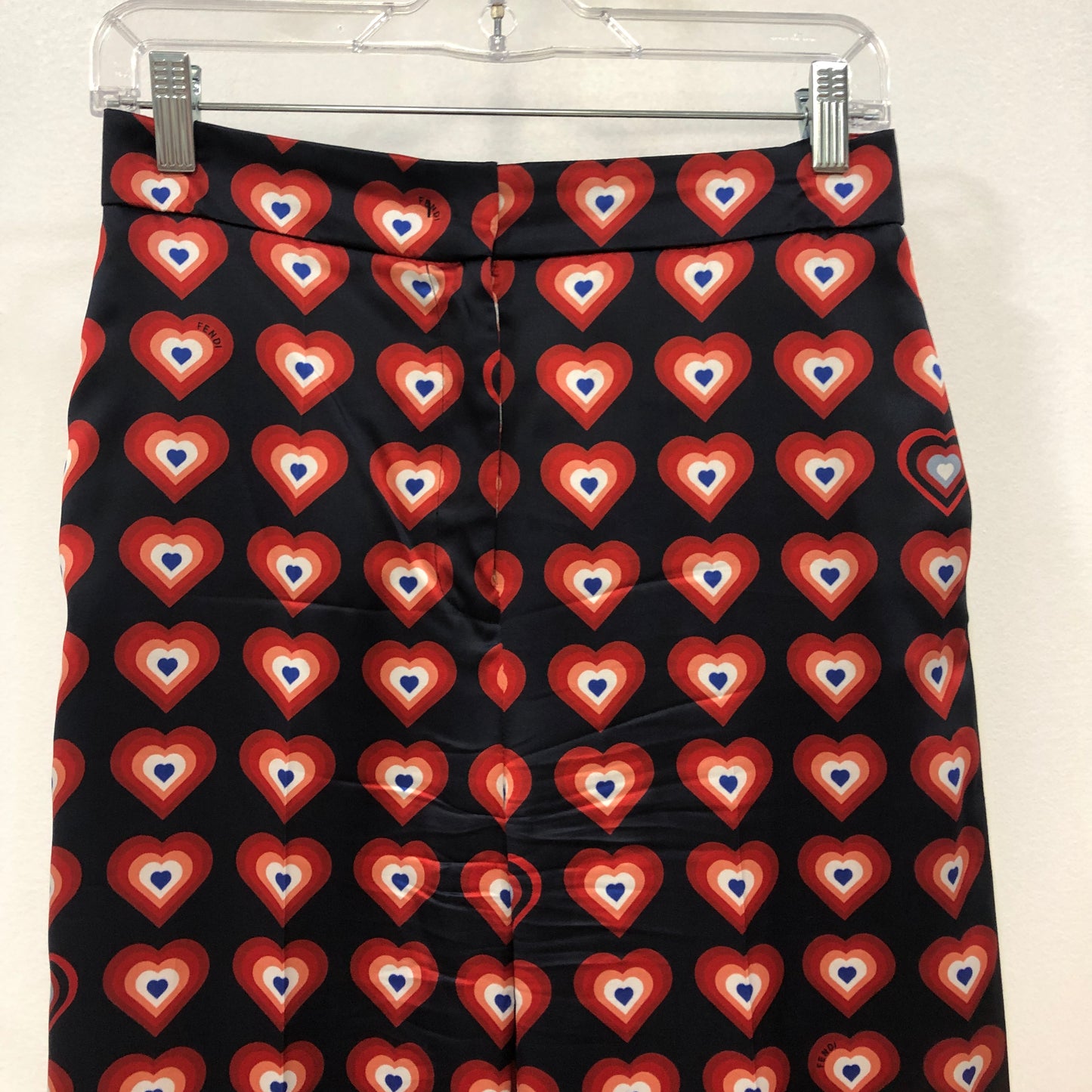 Fendi Heart Print Midi Pencil Pants Size 36