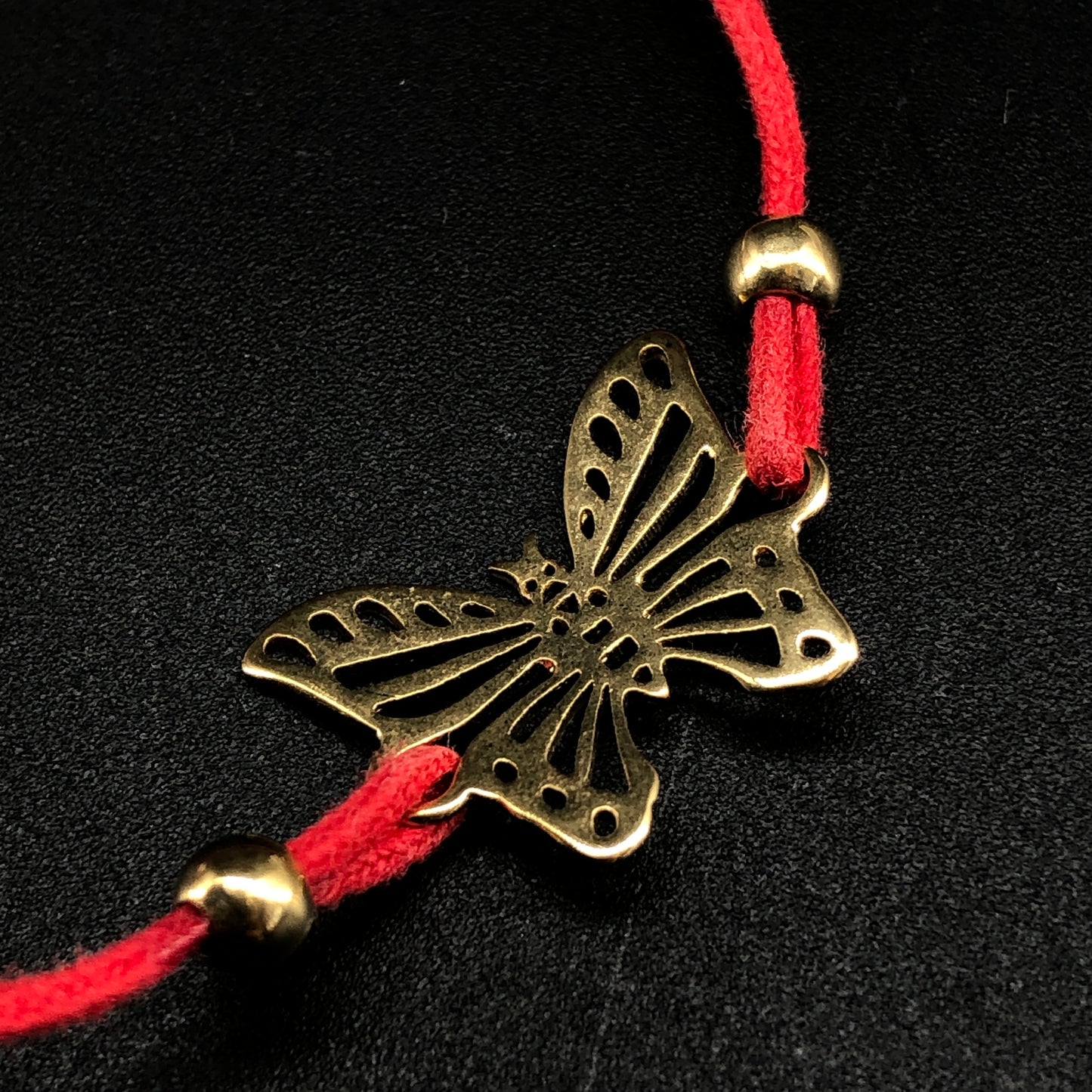 Christian Dior Butterfly Red Cord Bracelet