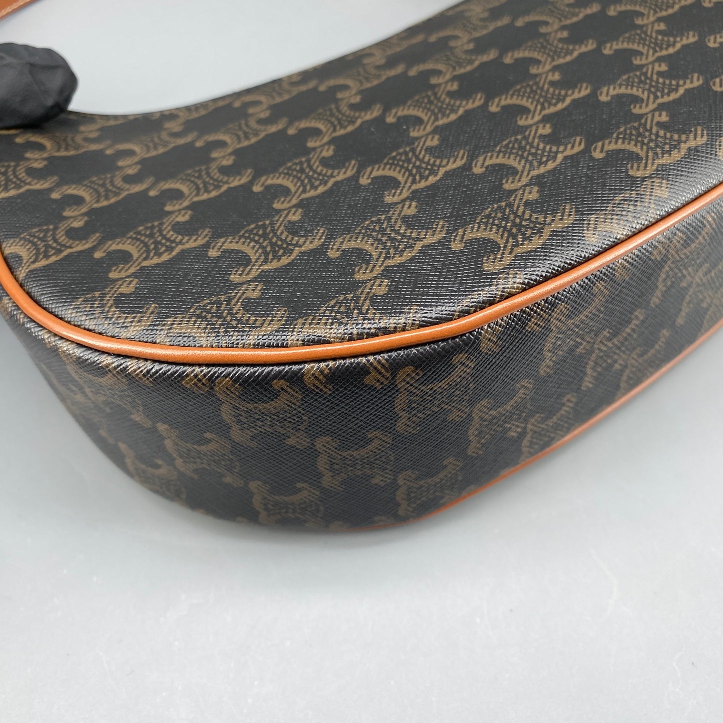 Celine Ava Black Caramel Print Hobo Shoulder Bag