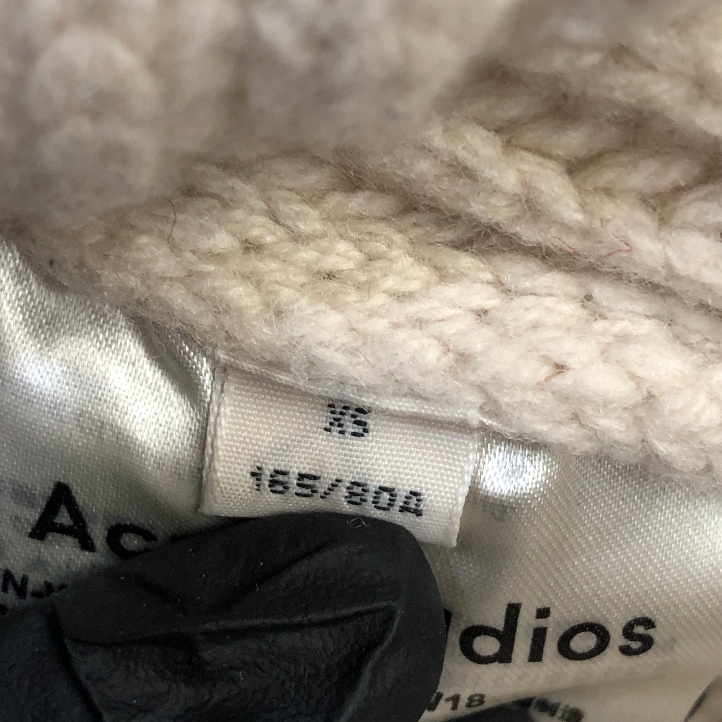 Acne Studios Beige Ribbed Knit Crew Neck Sweater Size XS