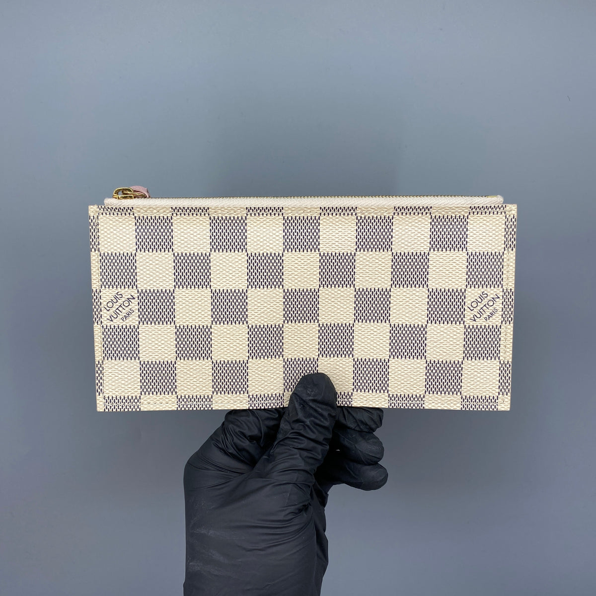Louis Vuitton Damier Azur Pochette Felicie Chain Wallet Rose Ballerine